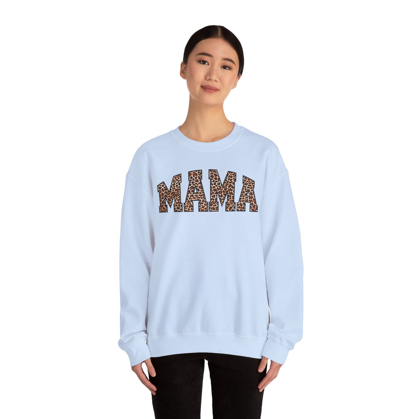 Mama Leopard Print Crewneck Sweatshirt - Unisex Heavy Blend™