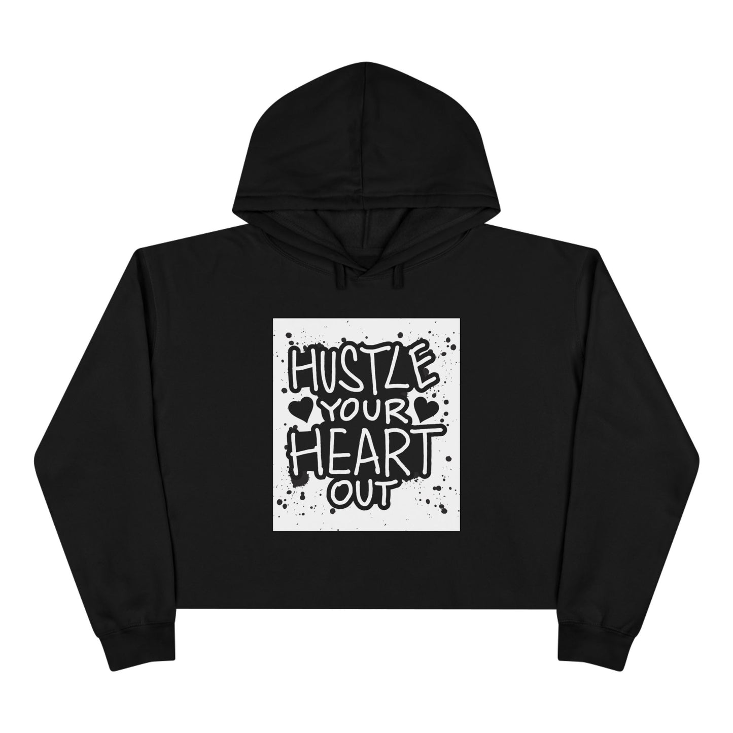Hustle Heart Out Crop Hoodie - Motivational Fitness Apparel for Active Women