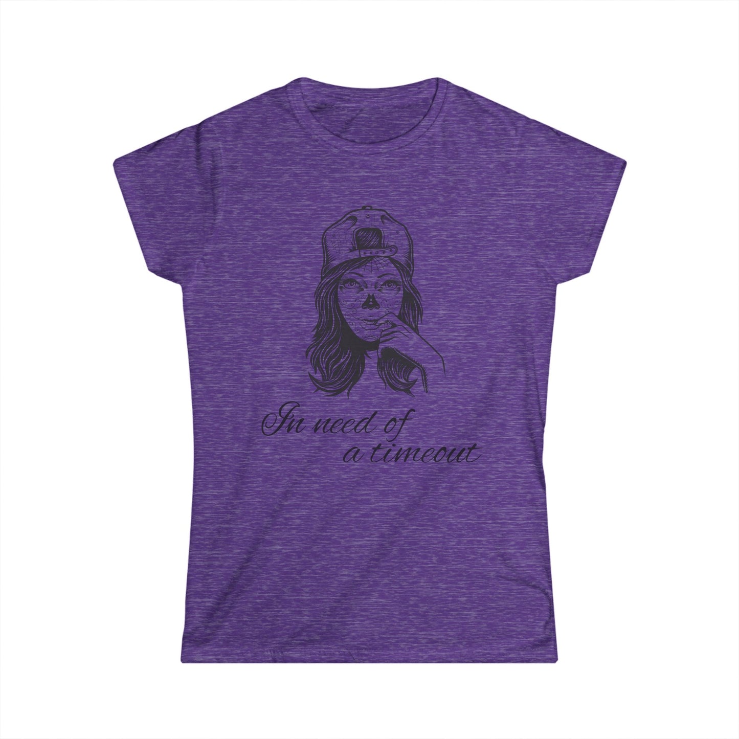 Chic Women's Softstyle Tee - 'In Need of a Timeout', Relaxed Fit, Casual Wear, Gift for Moms, Self-Care Reminder