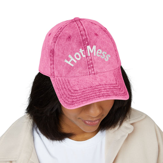 Vintage Embroidered Cap - Hot Mess Hat, Trendy Dad Cap, Casual Style Hat, Gift for Her, Fun Accessory for Any Occasion