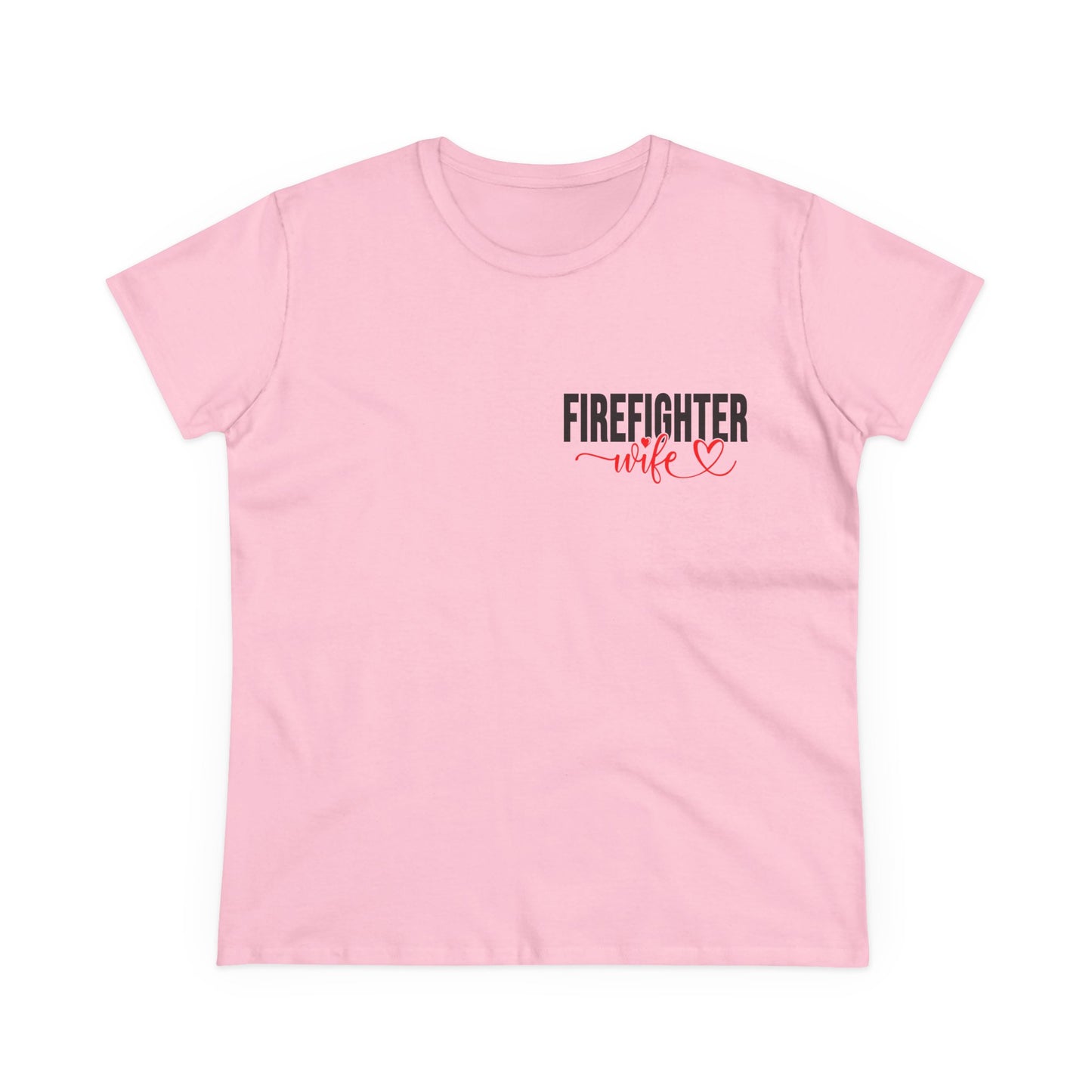 Firefighter Wife Cotton Tee - Supportive Gift for Her, Casual Wear, Patriotic Apparel, Unique Firefighter Gift, Everyday Comfort