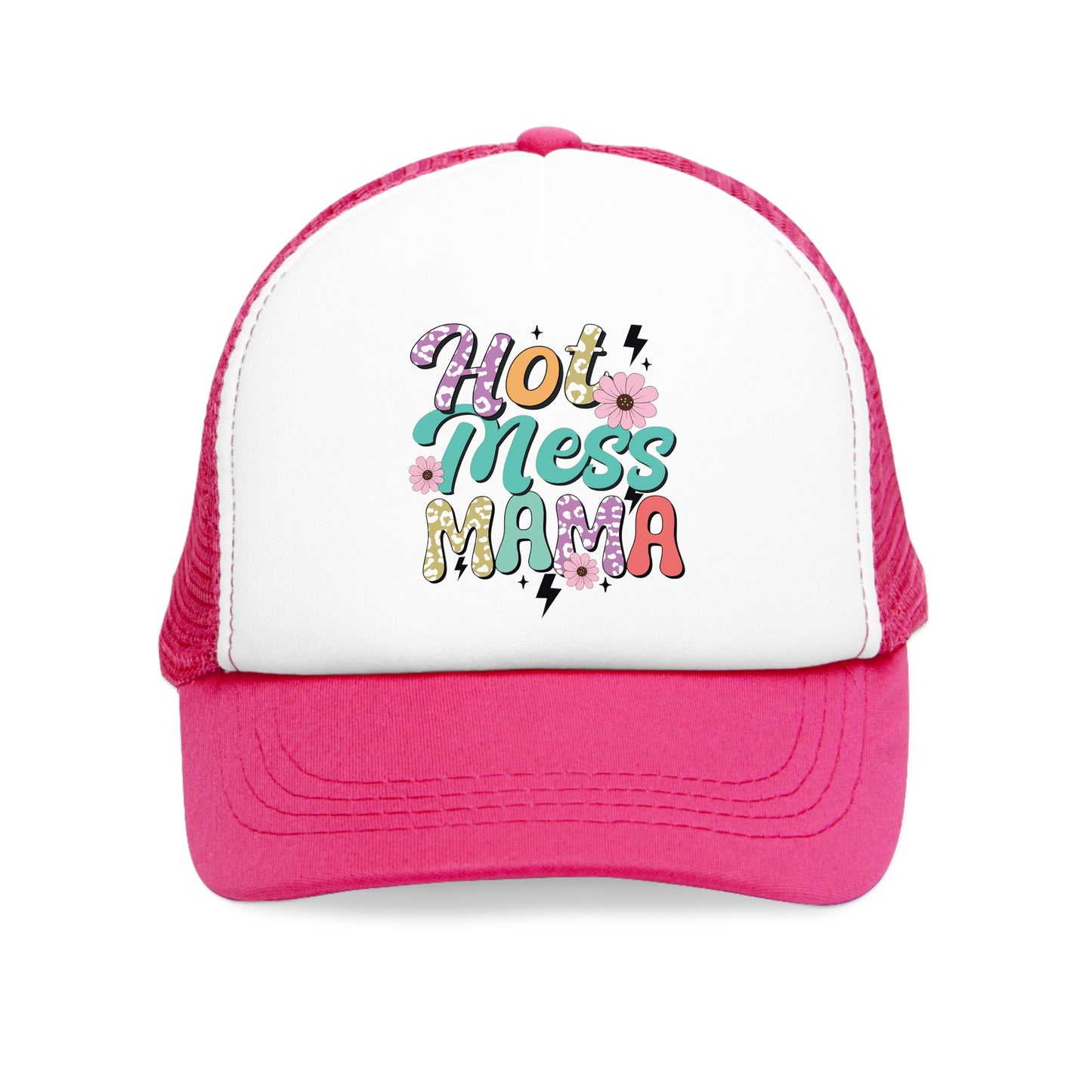 Hot Mess Mama Mesh Cap, Trendy Hat for Moms, Fun Gift for Mother's Day, Casual Summer Accessory, Cute Fashion Statement