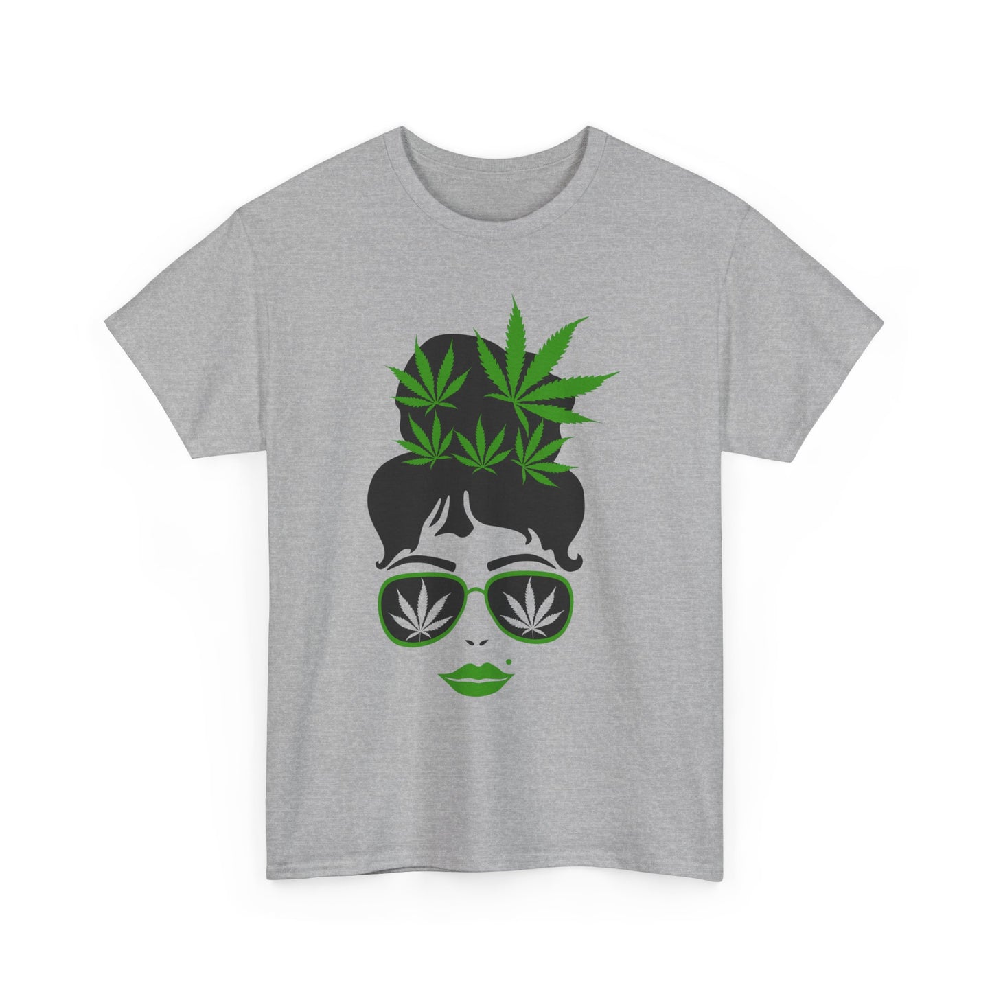 Chic Cannabis Unisex Heavy Cotton Tee - Stylish Green Leaf Design