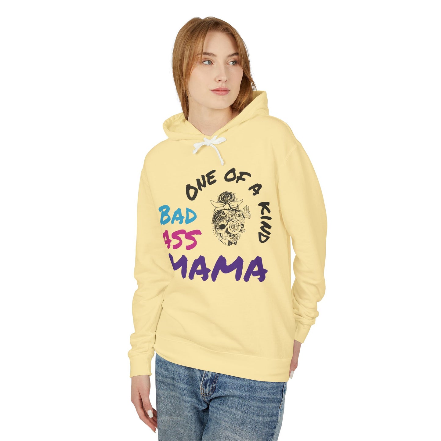 One of a Kind Bad Ass Mama Unisex Lightweight Hooded Sweatshirt