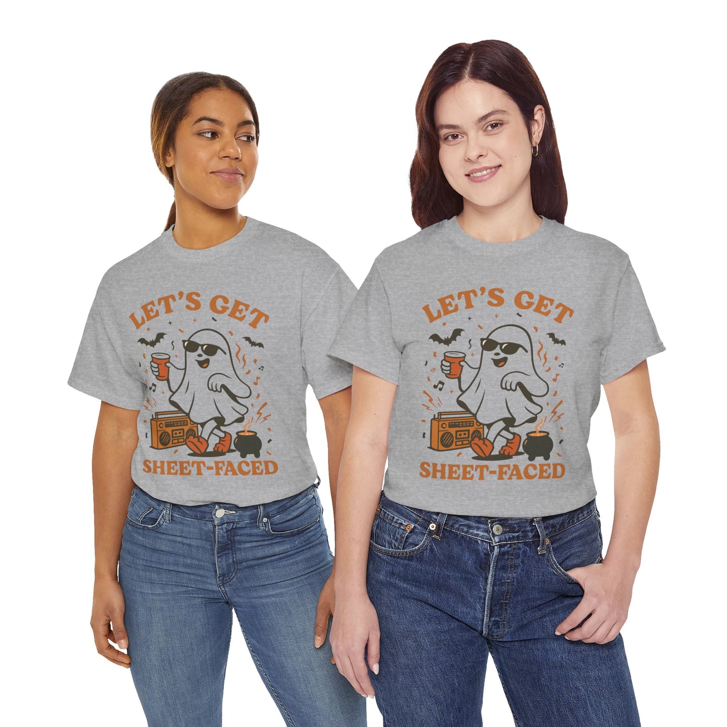 Ghost Party Tee, Halloween Shirt, Unisex Heavy Cotton Tee, Fun Graphic T-Shirt, Casual Wear, October Festivity Apparel