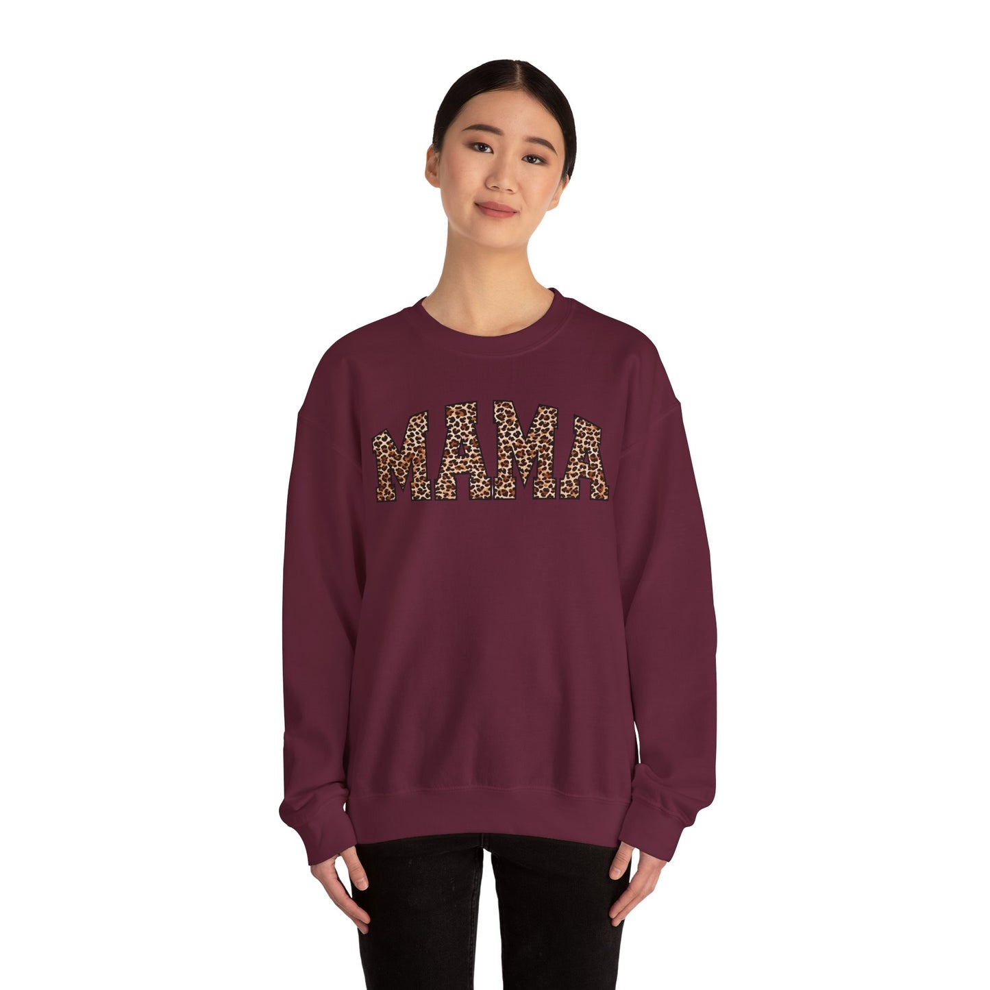 Mama Leopard Print Crewneck Sweatshirt - Unisex Heavy Blend™
