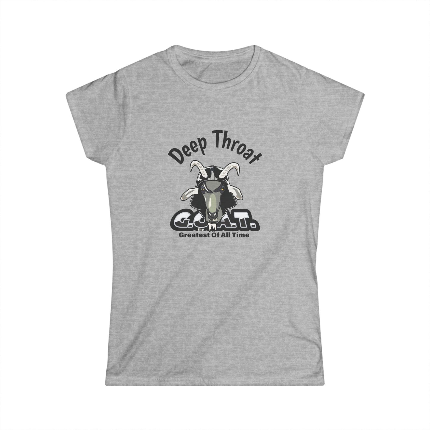 Women's Graphic Tee: Deep Throat Goat, Funny Gift for Goat Lovers, Casual Wear, Birthday Present, Holiday Apparel