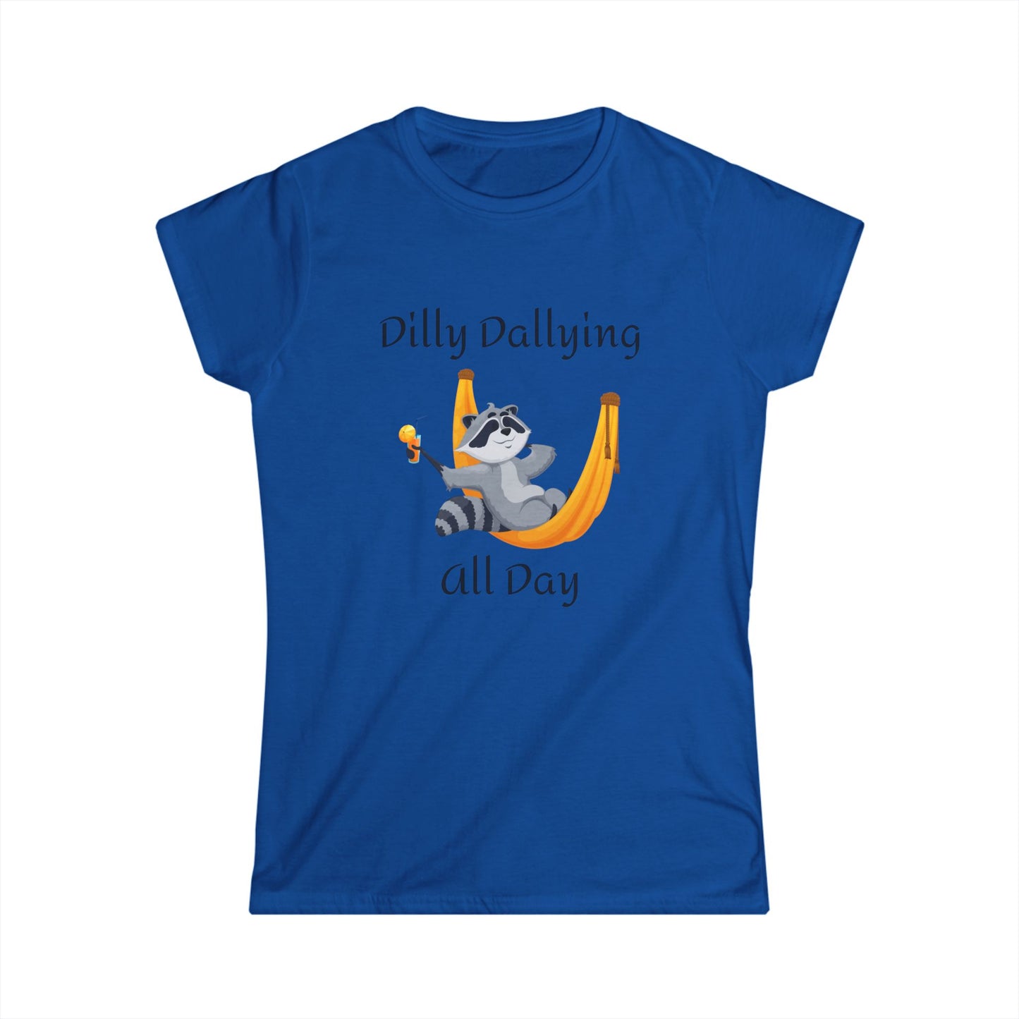 Dilly Dallying Raccoon Women's Softstyle Tee