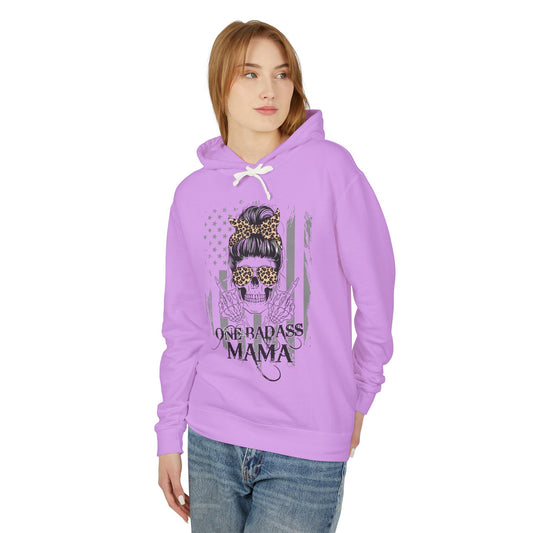 One Badass Mama Hooded Sweatshirt - Unisex Lightweight Sweatshirt for Moms