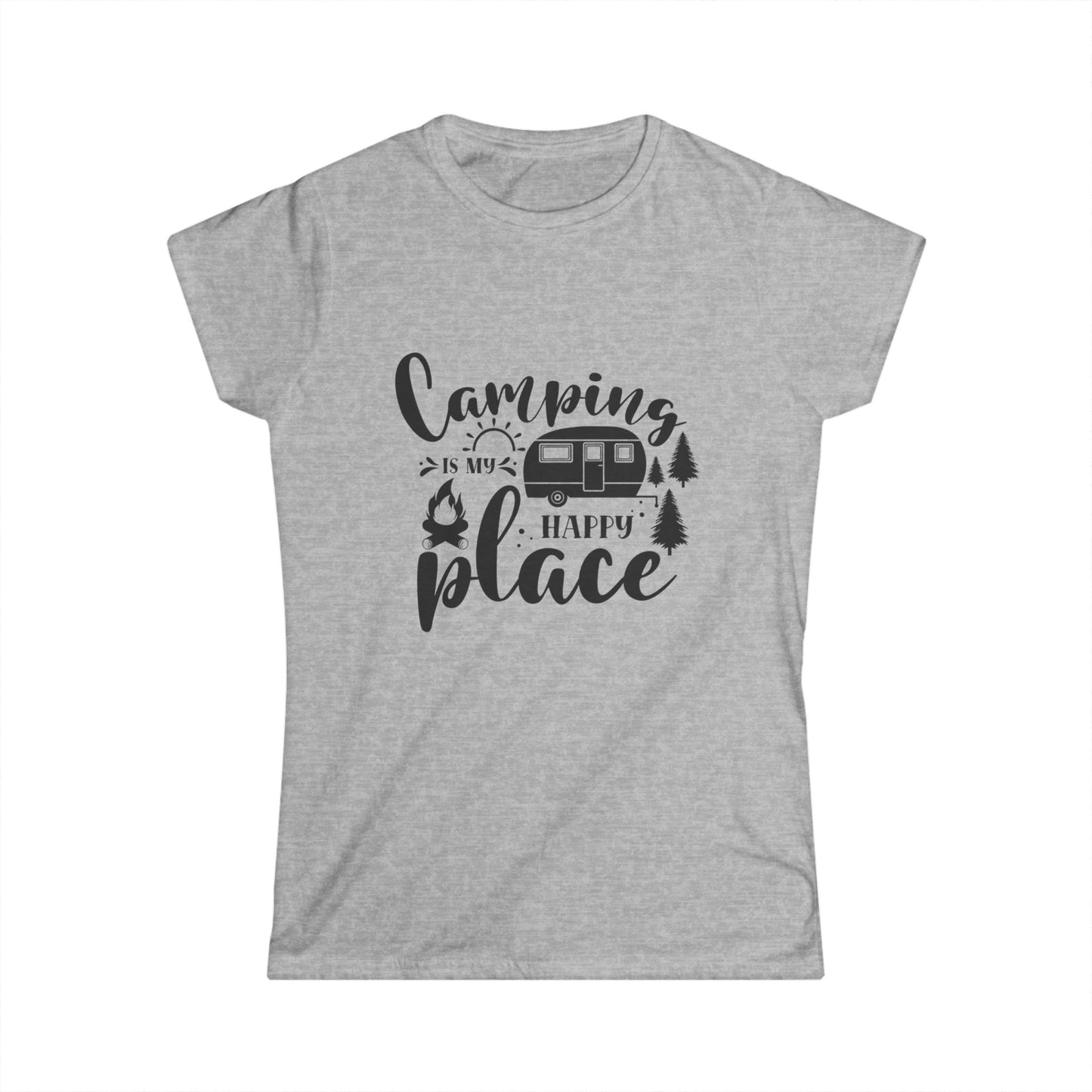 Camping Is My Happy Place Women's Softstyle Tee