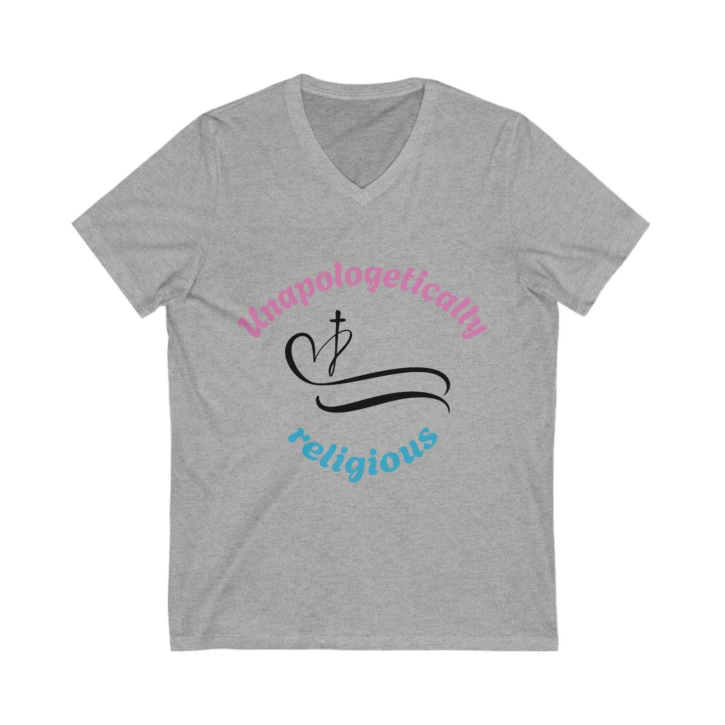 Unapologetically Religious V-Neck Tee | Faith-Based Apparel, Inspirational Gift, Christian Clothing, Everyday Style, Casual Wear