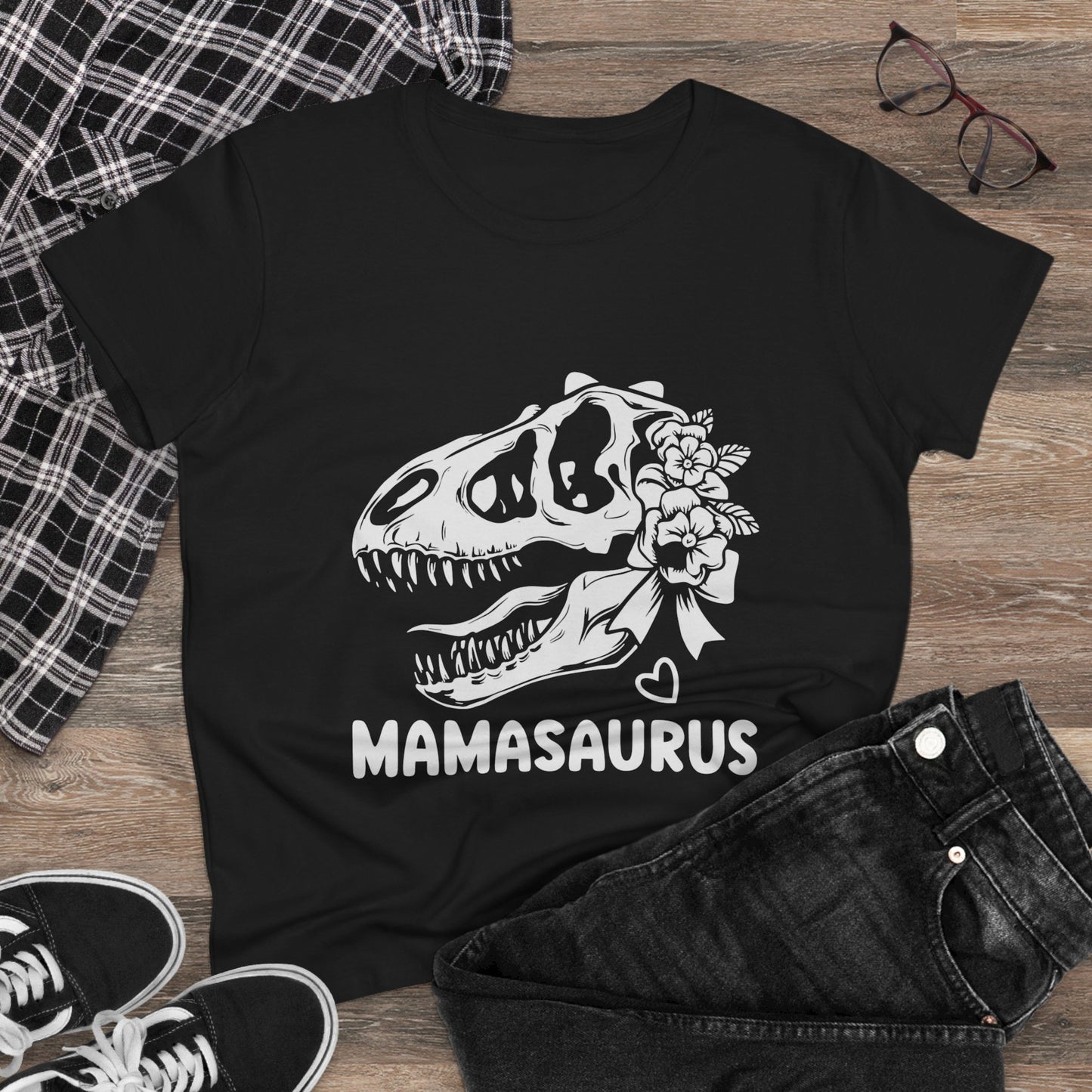 Mamasaurus Graphic Tee - Fun Women's Midweight Cotton T-Shirt