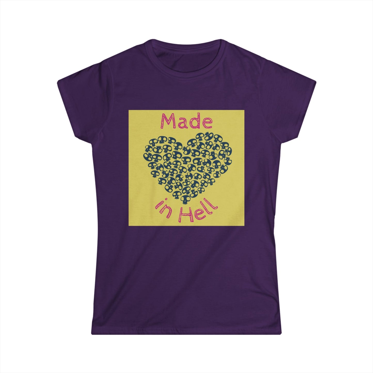 Made in Hell Women's Softstyle Tee | Perfect for Halloween, Party Wear, Gift for Her, Funny Quote Shirt, Casual Outfit