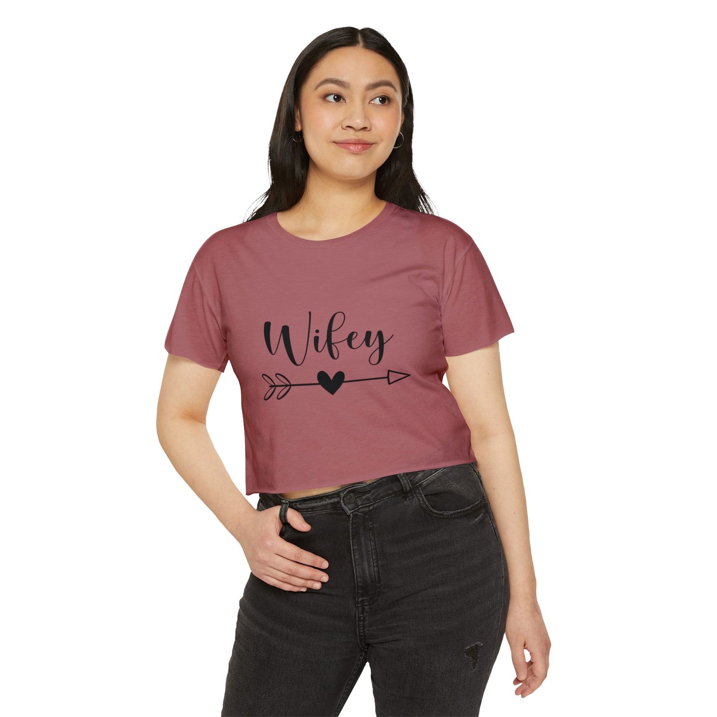 Wifey Festival Crop Top, Women's Crop Tee, Cute Summer Top, Boho Style Shirt, Gift for Her, Anniversary Gift, Trendy Clothing