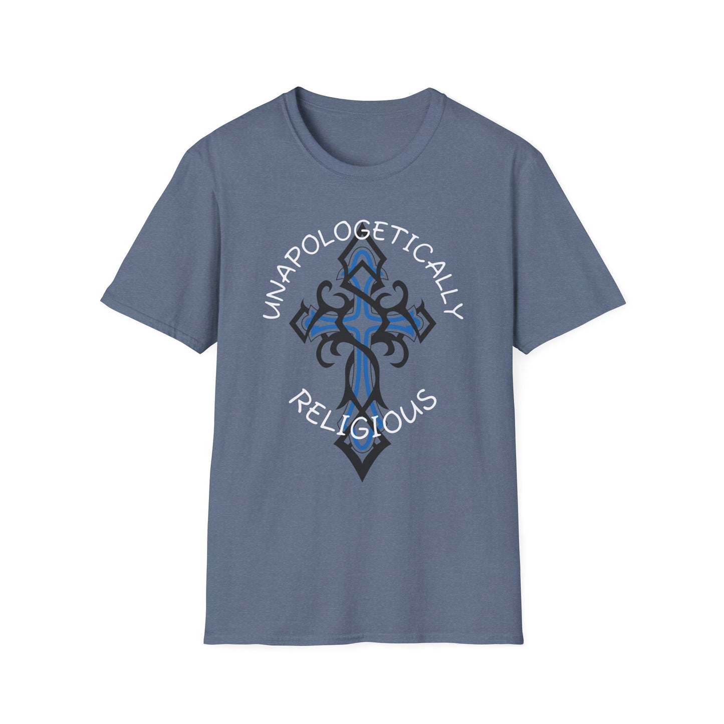 Ornate Cross Unisex Softstyle T-Shirt, Spiritual Tee, Religious Gift, Casual Wear, Unique Graphic Top