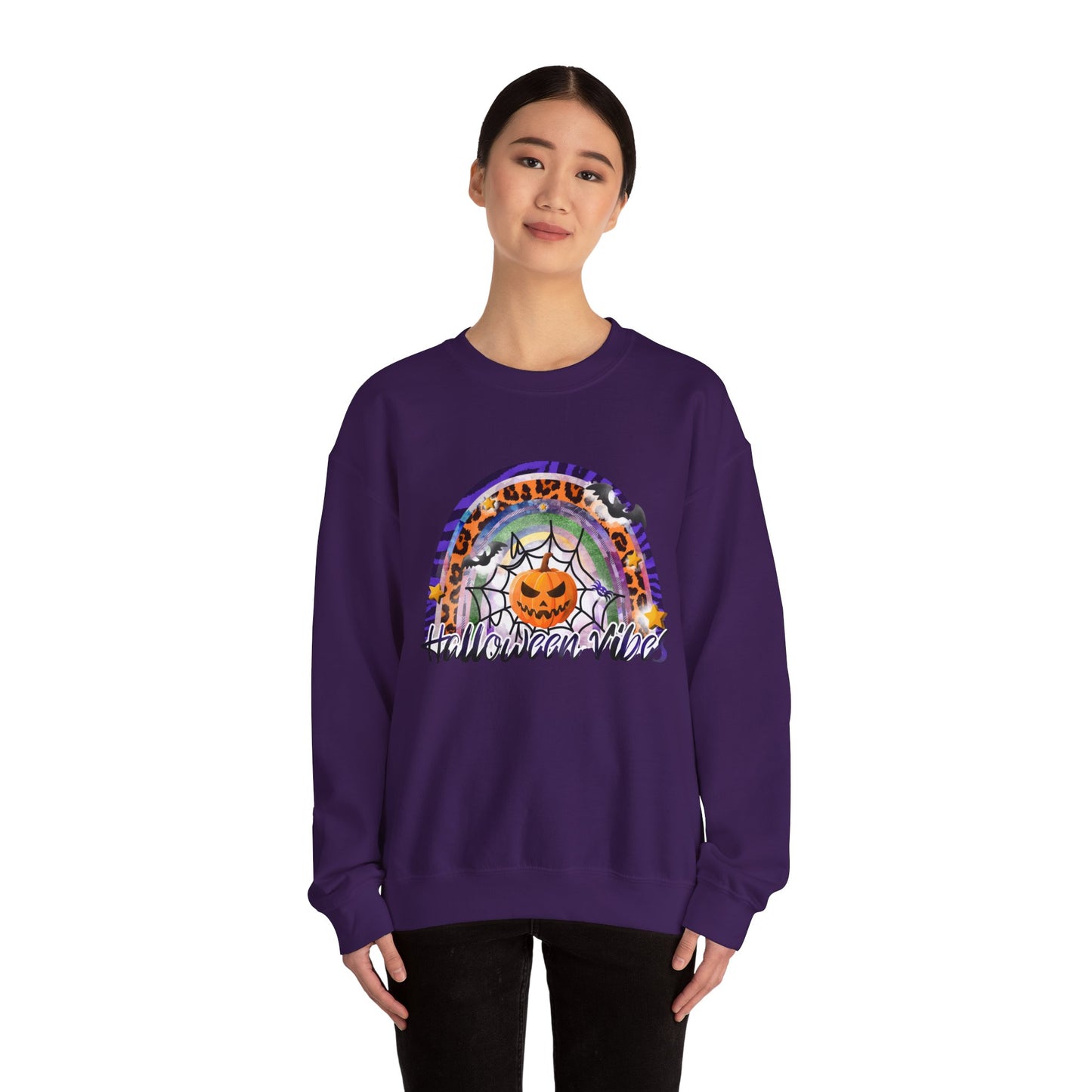 Halloween Vibes Crewneck Sweatshirt | Unisex Autumn Apparel, Cozy Fall Fashion, Halloween Gifts, Spooky Season Outfit, Pumpkin Sweatshirt