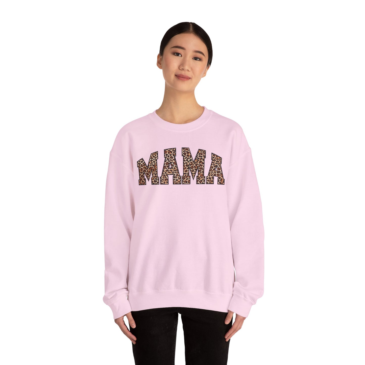 Mama Leopard Print Crewneck Sweatshirt - Unisex Heavy Blend™