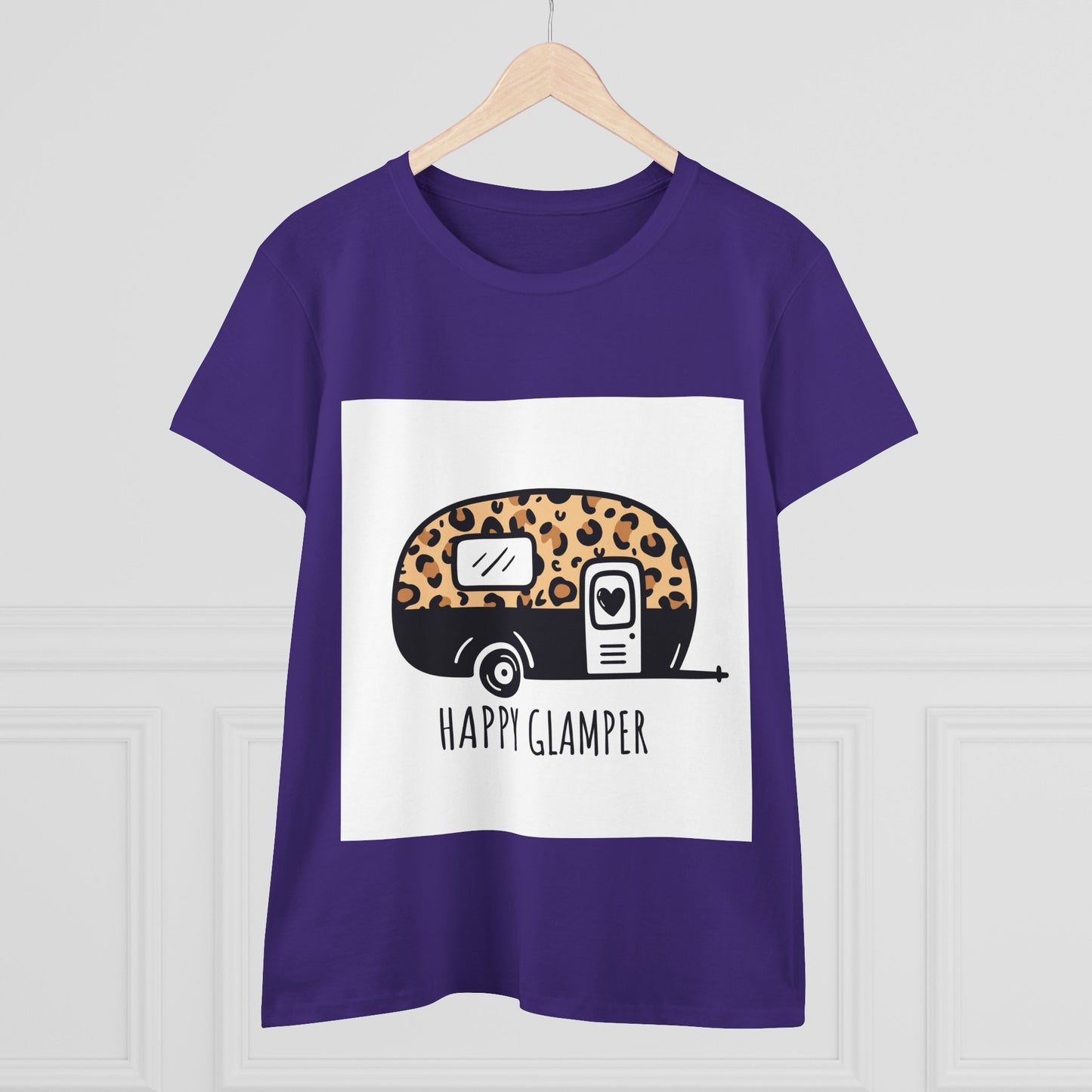 Happy Glamper Women's Cotton Tee - Ideal for Camping Enthusiasts