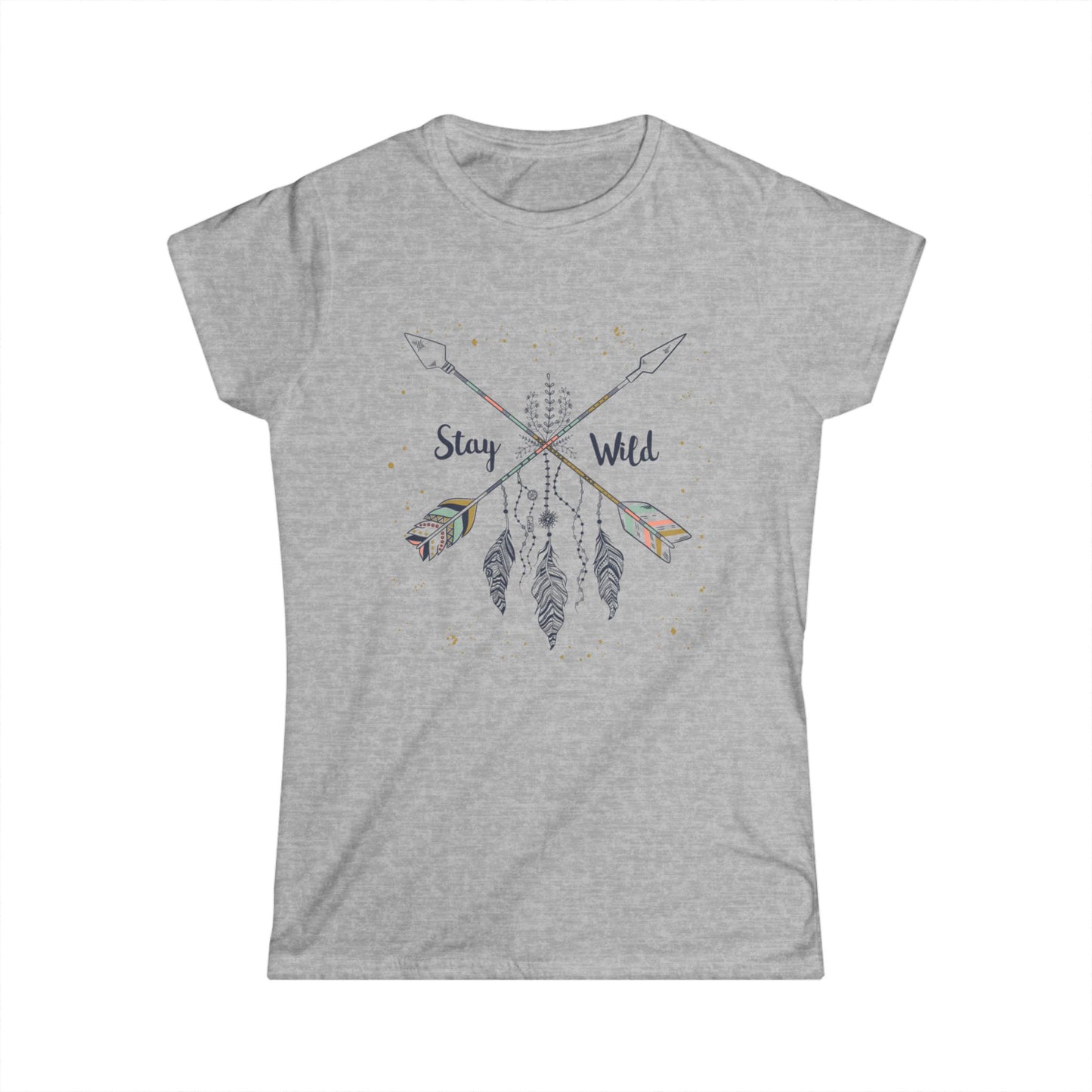 Stay Wild Women's Softstyle Tee - Boho Graphic Tee for Nature Lovers