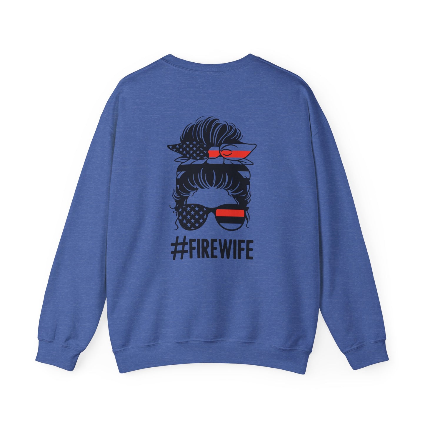 Fire Wife Sweatshirt - Unisex Heavy Blend™ Crewneck with Patriotic Design