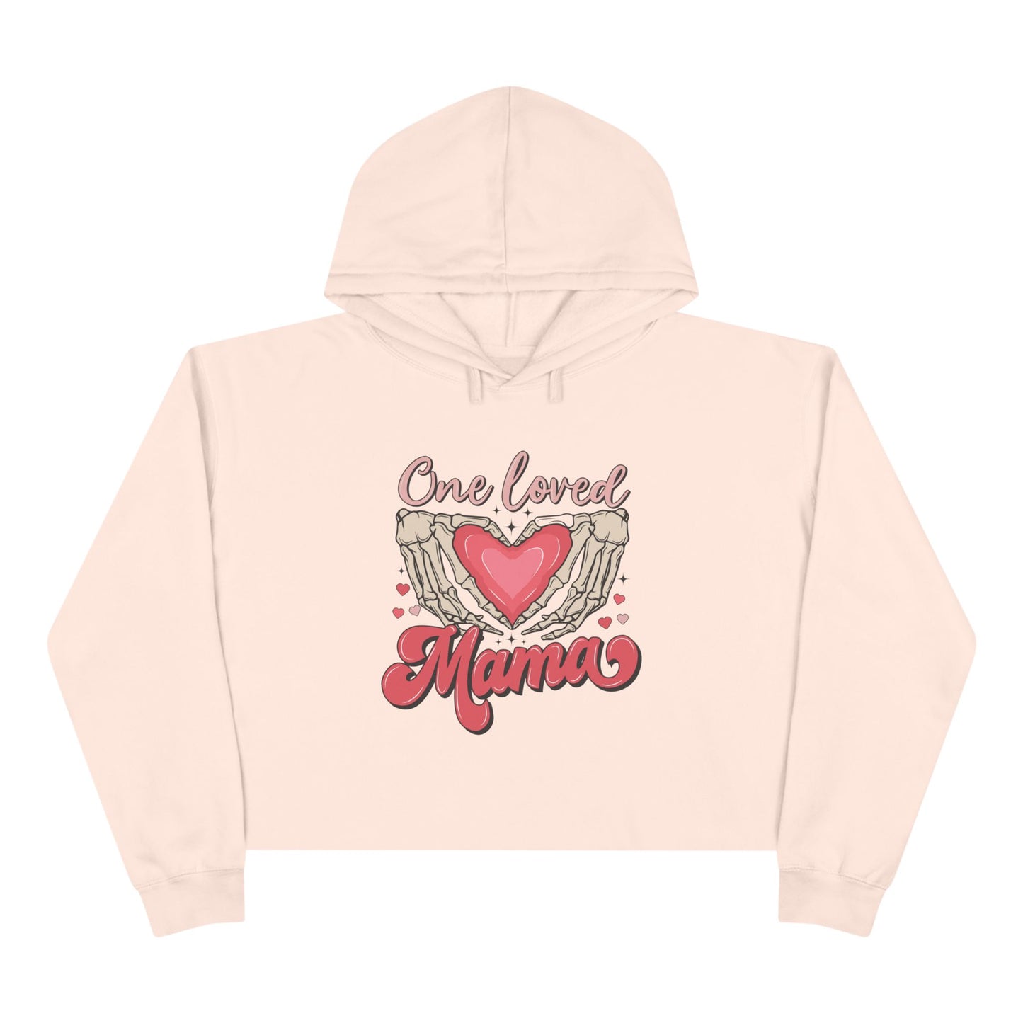 One Loved Mama Crop Hoodie - Cozy Gift for Moms | Heart Design for Mother's Day & More
