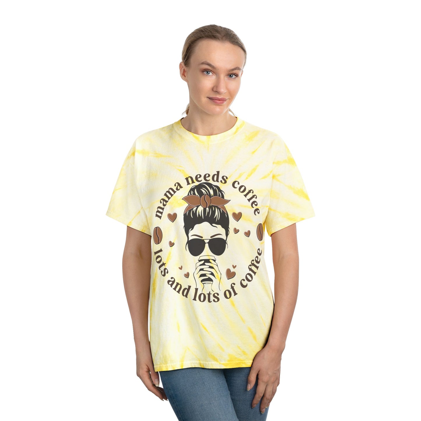 Mama Needs Coffee Tie-Dye Tee for Moms