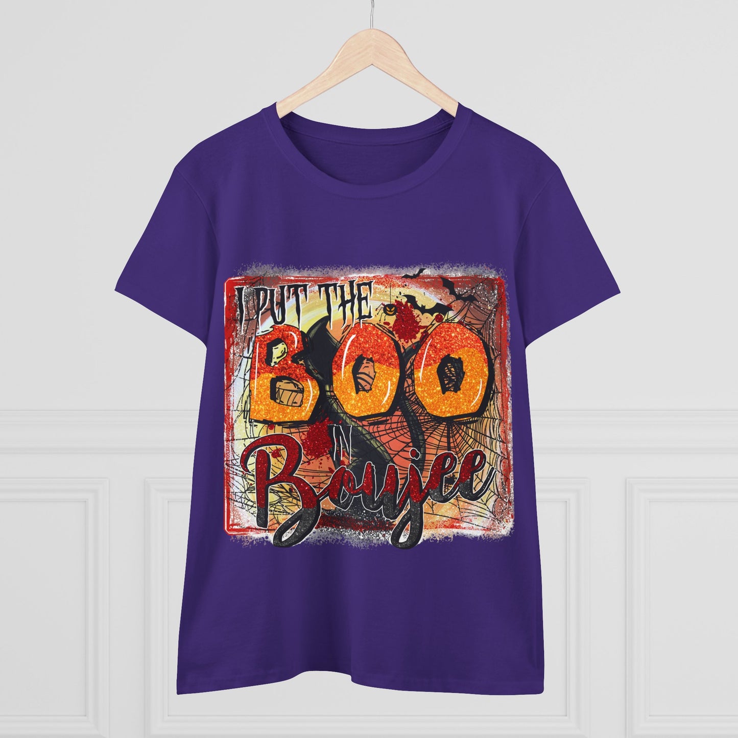 Boo-tiful Cotton Tee for Halloween, Women's Graphic Shirt, Spooky Vibes, Casual Wear, Gift for Her