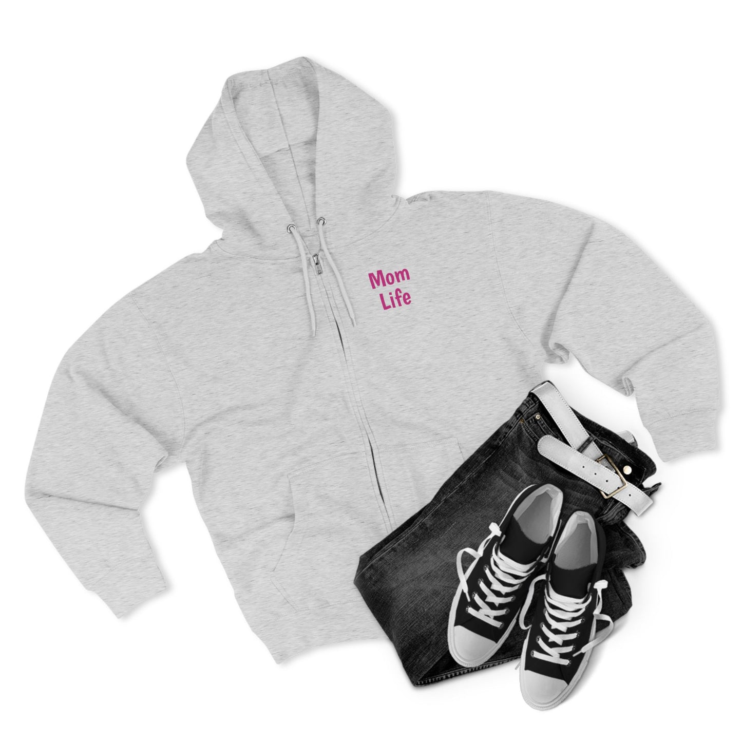 Mom Life Floral Unisex Zip Hoodie - Cozy Casual Wear for Moms