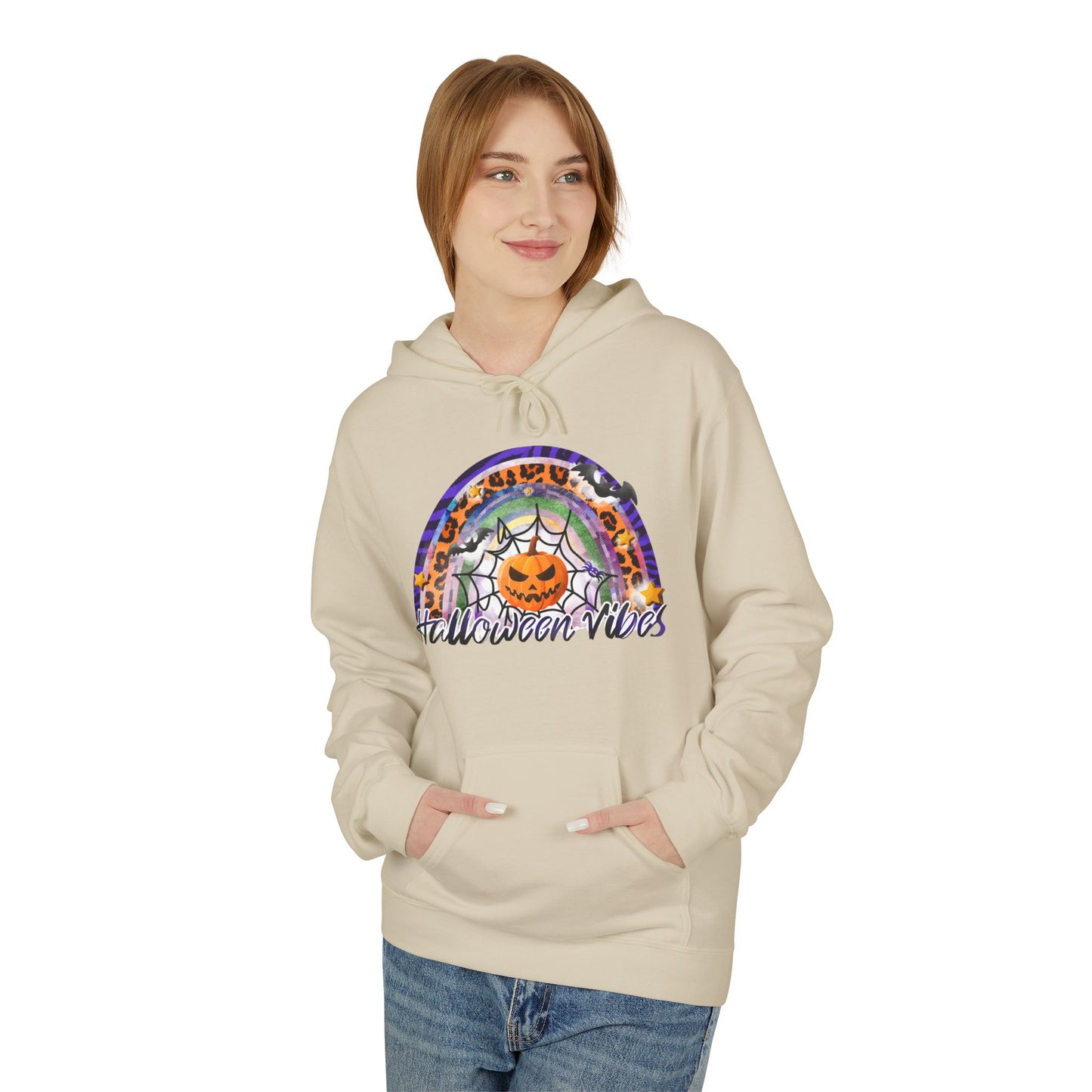 Halloween Vibes Unisex Softstyle Hoodie, Cozy Fall Sweatshirt, Autumn Fashion, Spooky Season Wear, Perfect for Halloween