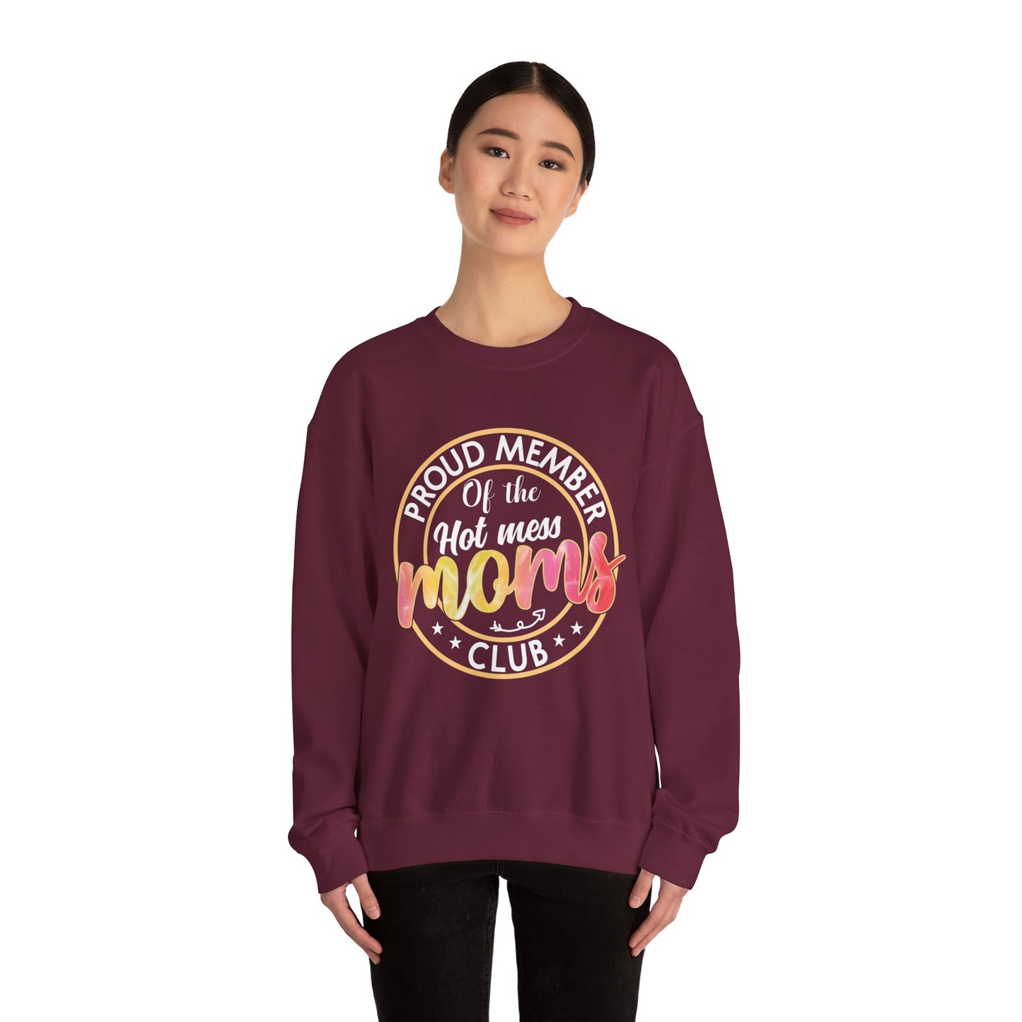 Moms Circle Crewneck Sweatshirt - Cozy Gift for Mothers, Perfect for Mother's Day, Family Gatherings, Casual Wear, Everyday Comfort