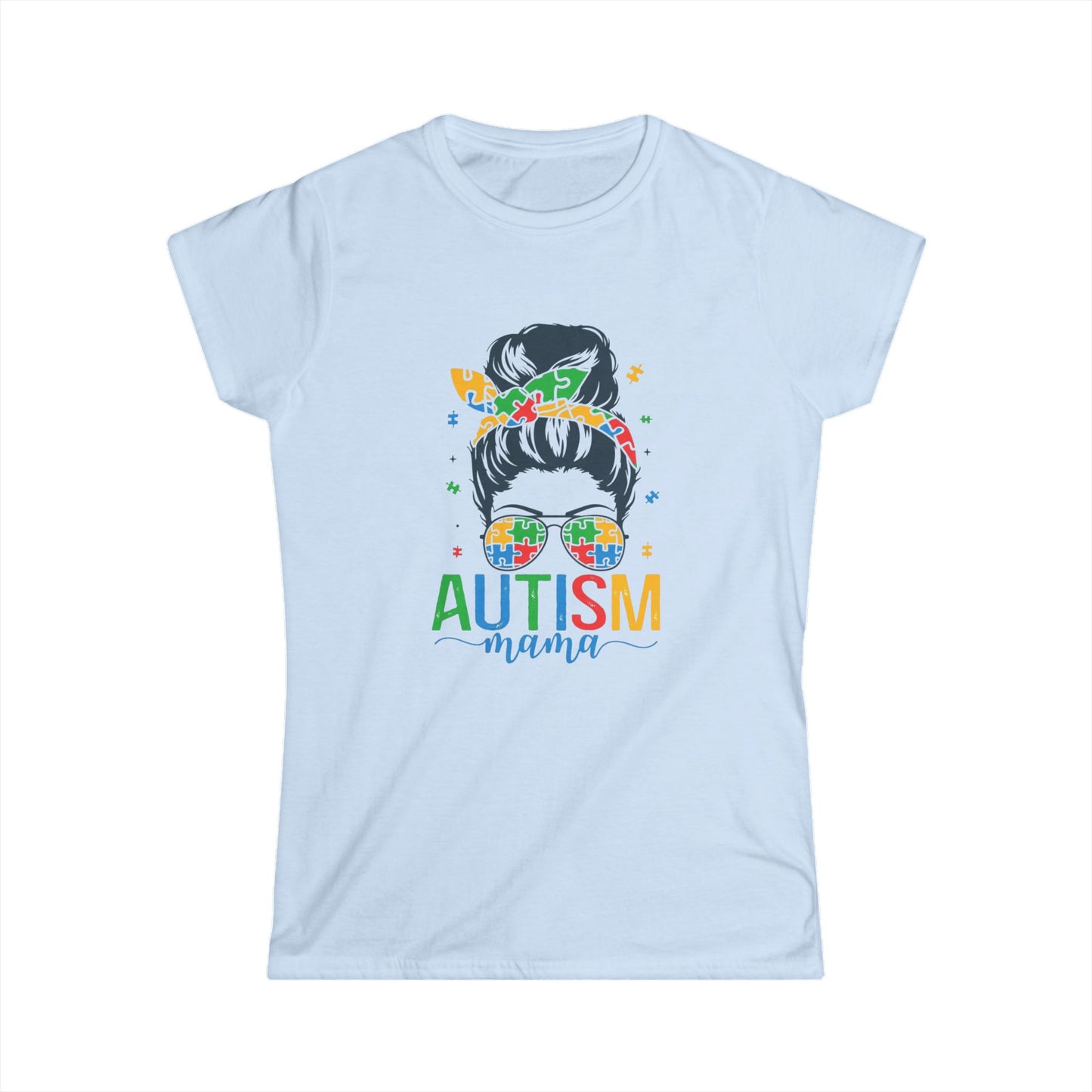 Autism Mama Women's Softstyle Tee | Supportive T-Shirt, Gift for Moms, Autism Awareness, Comfortable Casual Wear, Colorful Design