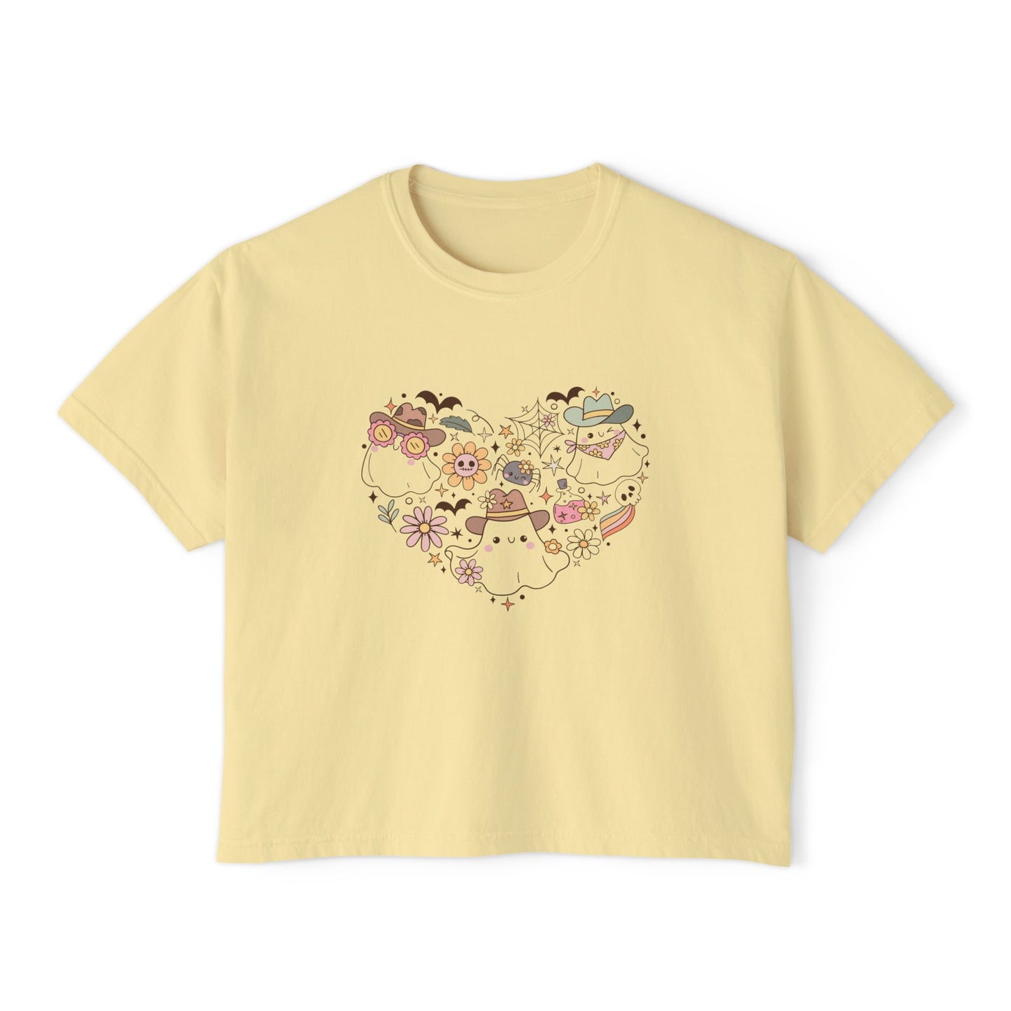 Whimsical Nature Women's Boxy Tee, Cute Graphic Shirt, Summer Fashion Tee, Gift for Nature Lovers, Casual Women's Top