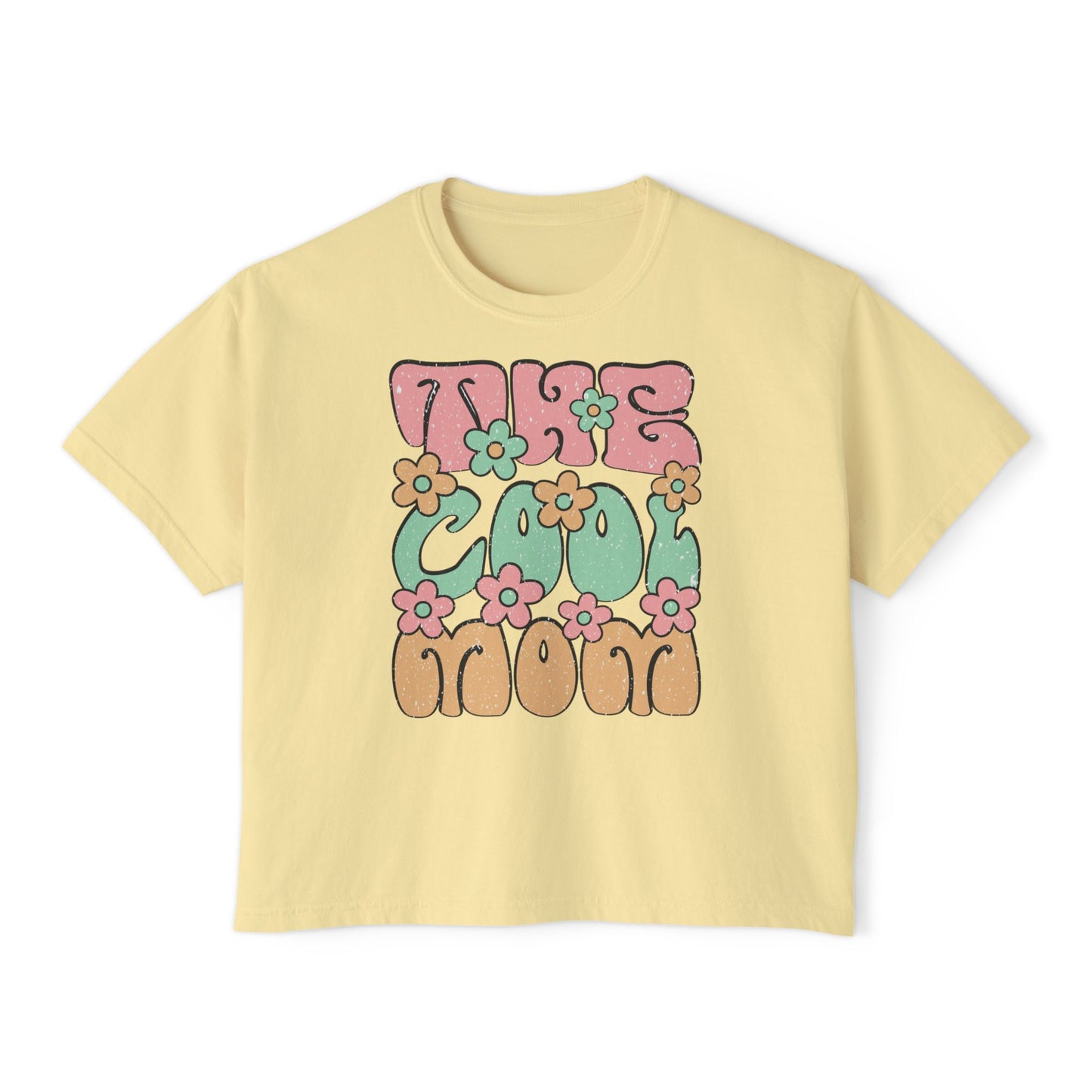 Retro Floral Cool Mom Boxy Tee