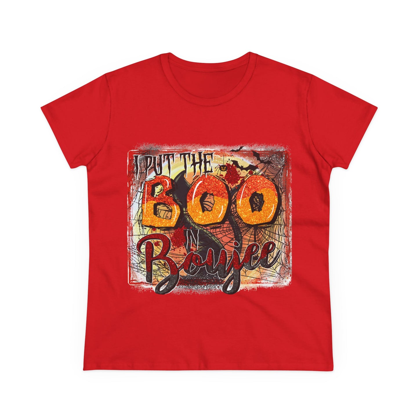 Boo-tiful Cotton Tee for Halloween, Women's Graphic Shirt, Spooky Vibes, Casual Wear, Gift for Her