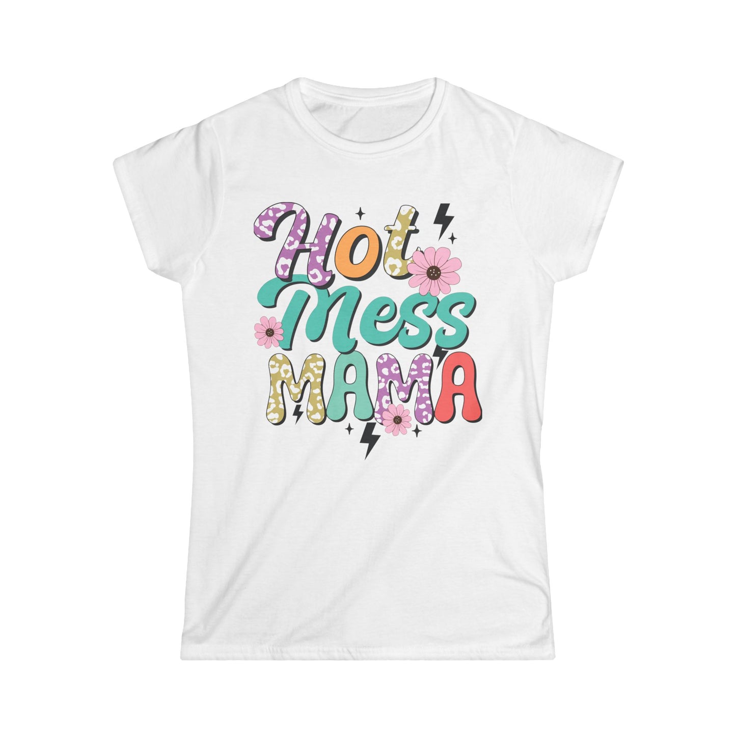 Hot Mess Mama Women's Tee - Fun, Casual Wear for Moms, Great for Mother's Day, Birthday Gift, Family Gatherings, Everyday Style