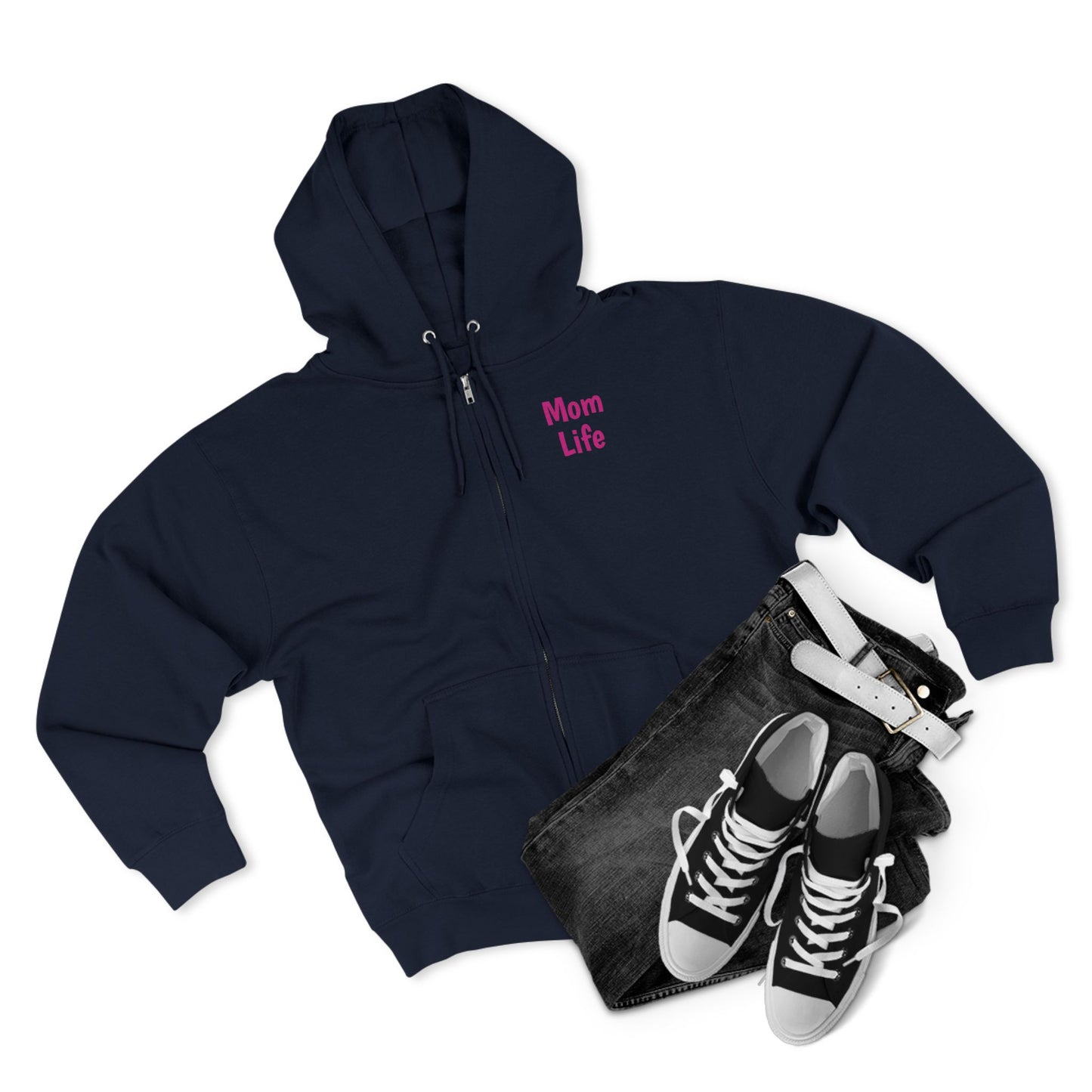 Mom Life Floral Unisex Zip Hoodie - Cozy Casual Wear for Moms