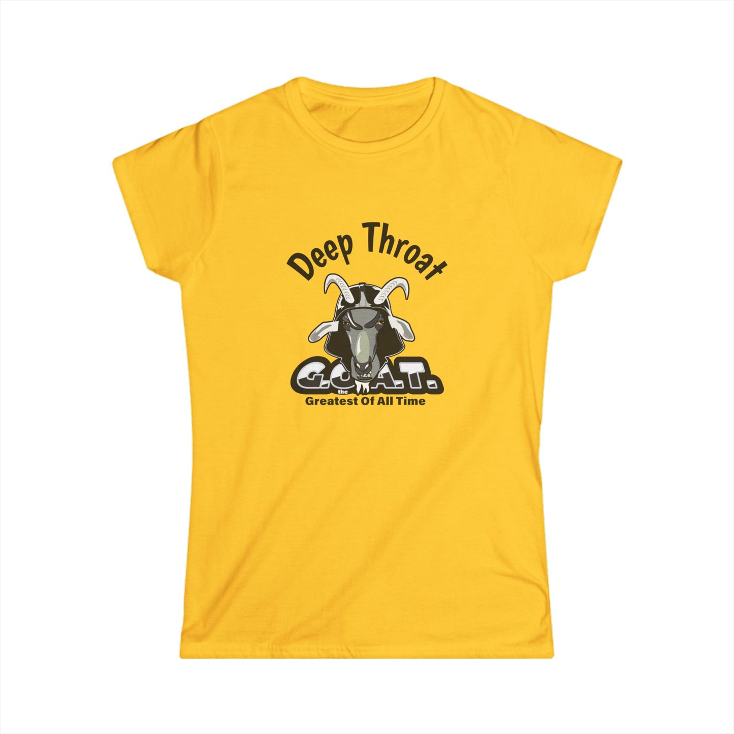 Women's Graphic Tee: Deep Throat Goat, Funny Gift for Goat Lovers, Casual Wear, Birthday Present, Holiday Apparel