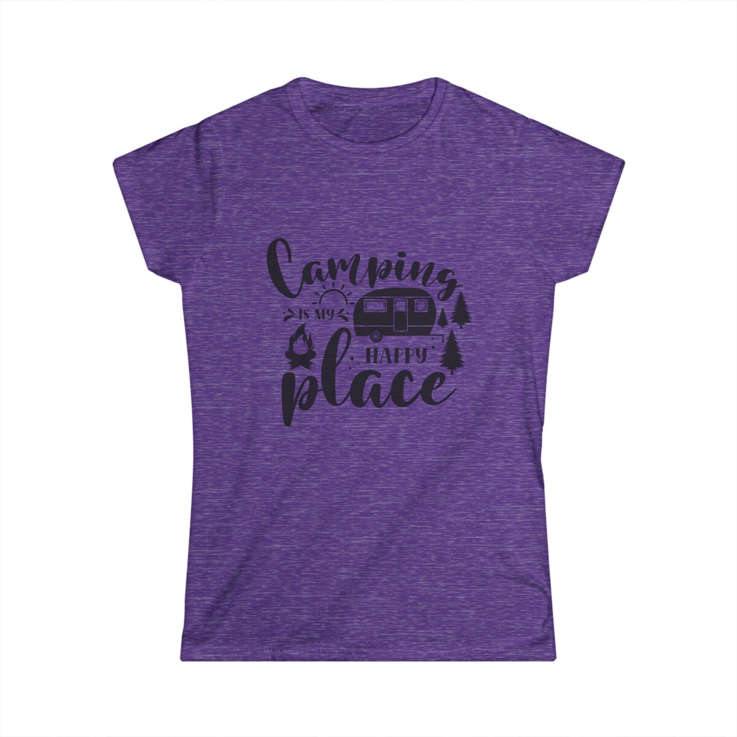Camping Is My Happy Place Women's Softstyle Tee