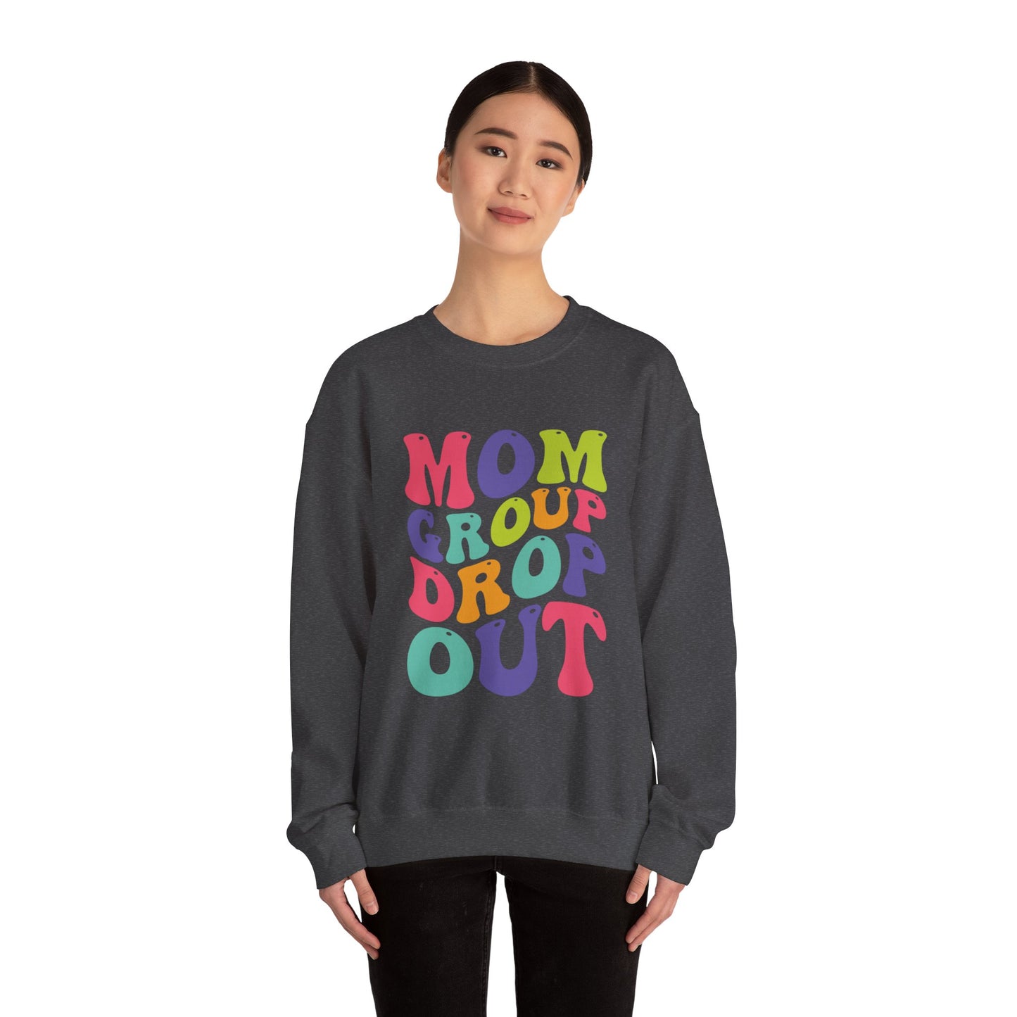 Vibrant Mom Group Dropout Sweatshirt, Cozy Crewneck, Perfect for Moms, Gift for Mother's Day, Casual Wear, Fun Family Gatherings