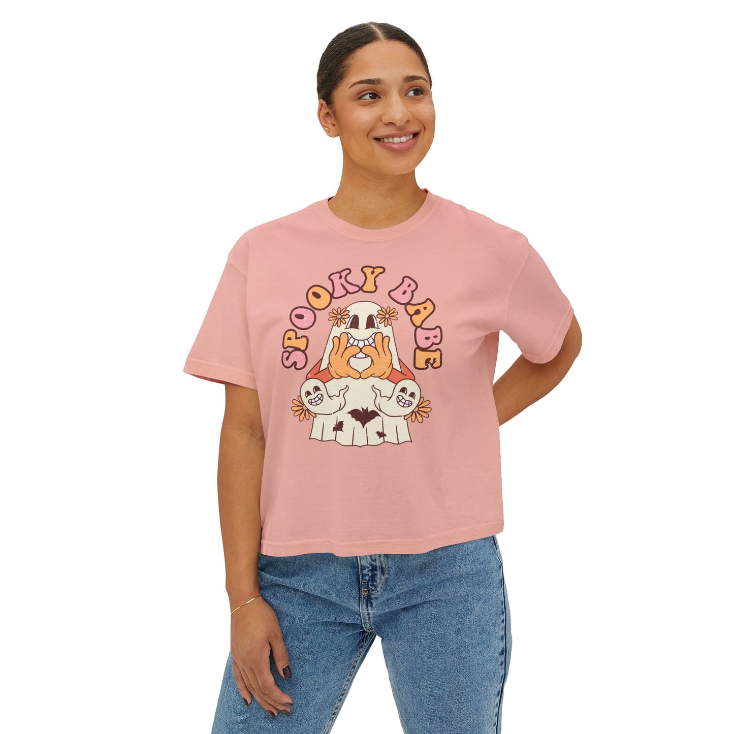 Spooky Babe Women's Boxy Tee | Halloween Shirt, Cute Tee, Graphic Tee, Fall Fashion, Gift for Her