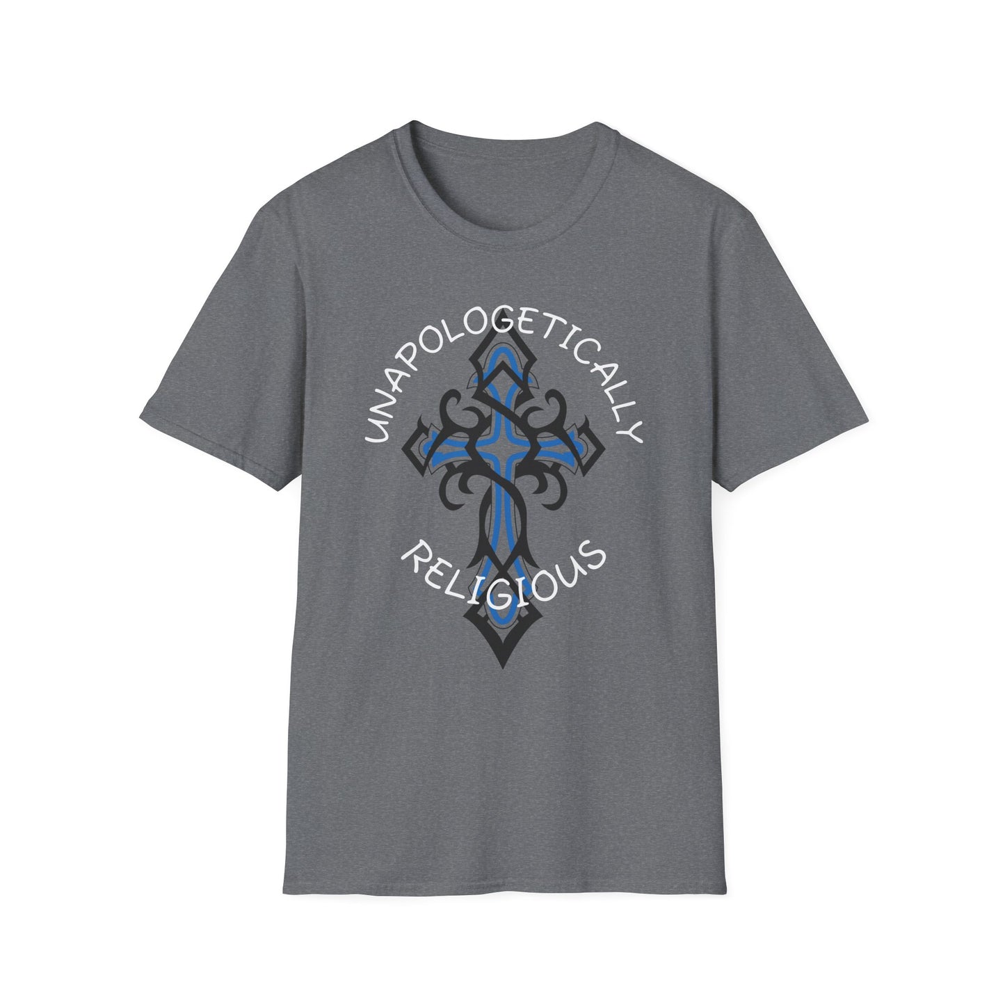 Ornate Cross Unisex Softstyle T-Shirt, Spiritual Tee, Religious Gift, Casual Wear, Unique Graphic Top