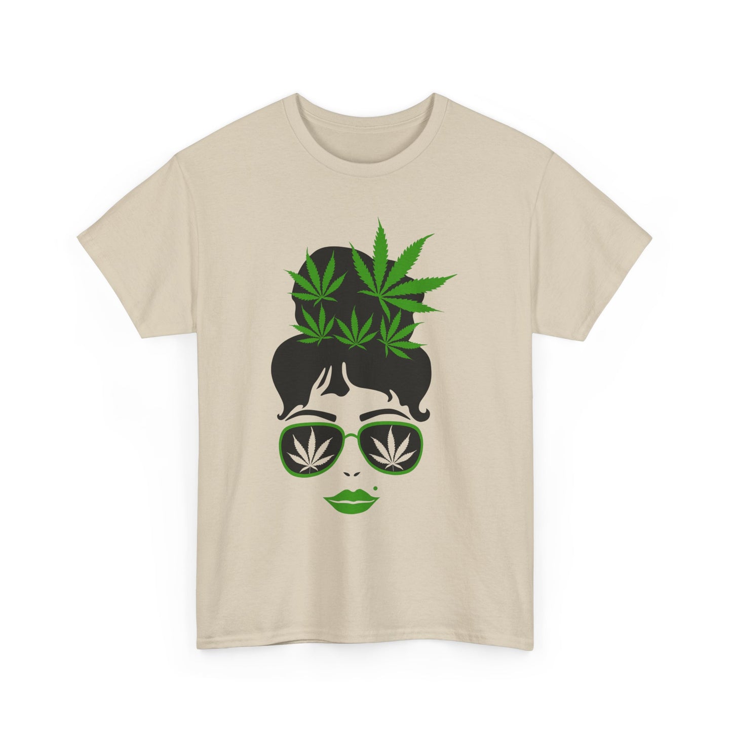 Chic Cannabis Unisex Heavy Cotton Tee - Stylish Green Leaf Design