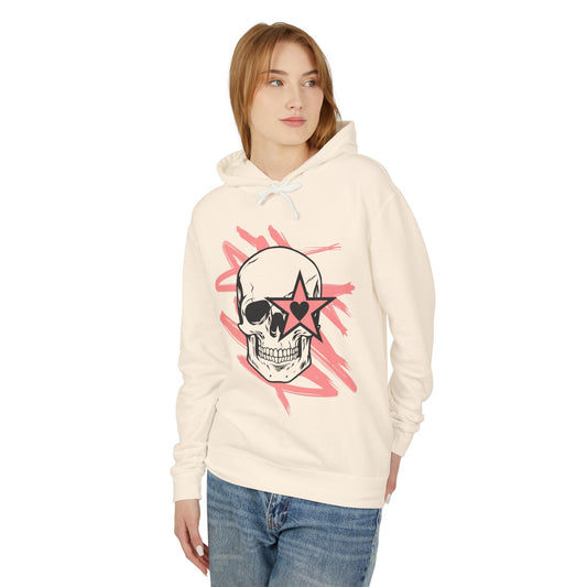 Skull and Star Lightweight Unisex Hoodie - Trendy Graphic Sweatshirt for Casual Wear