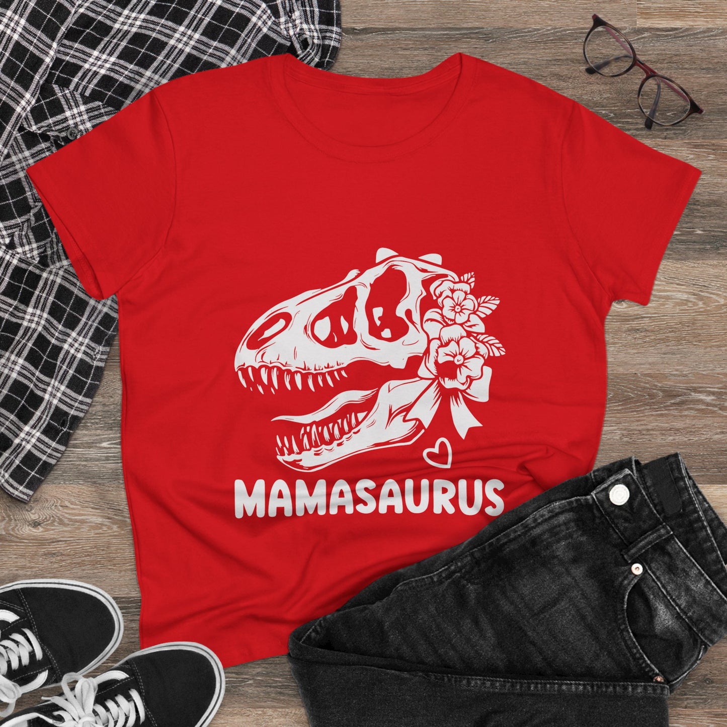 Mamasaurus Graphic Tee - Fun Women's Midweight Cotton T-Shirt