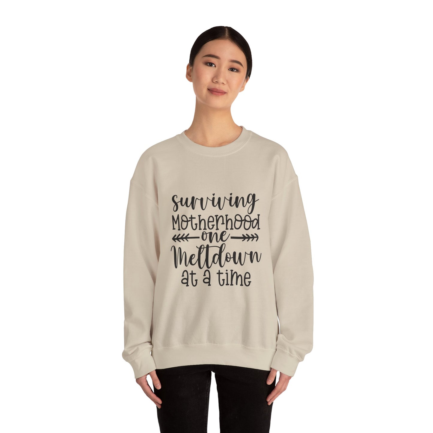 Surviving Motherhood Crewneck Sweatshirt - Cozy Gift for Moms