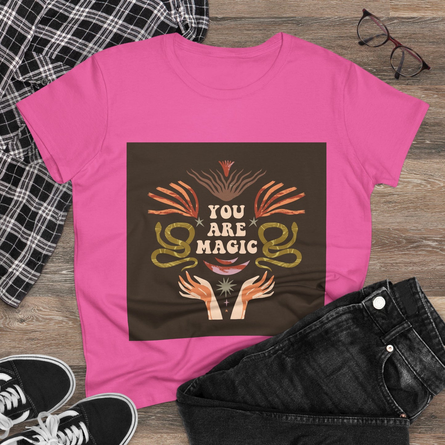 You Are Magic Women's Midweight Cotton Tee, Inspirational T-Shirt, Gifts for Her, Positive Vibes Apparel, Unique Women's Fashion