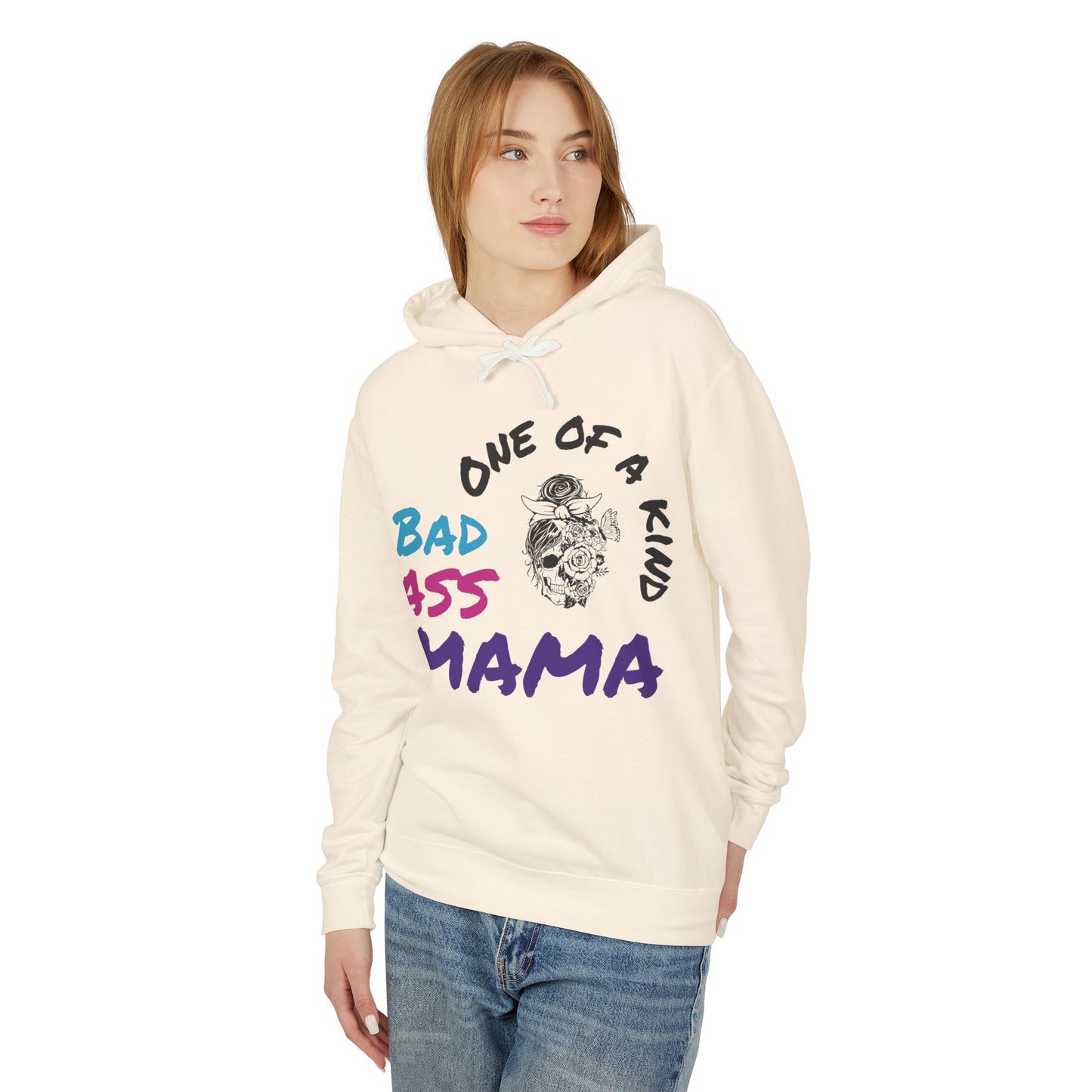 One of a Kind Bad Ass Mama Unisex Lightweight Hooded Sweatshirt