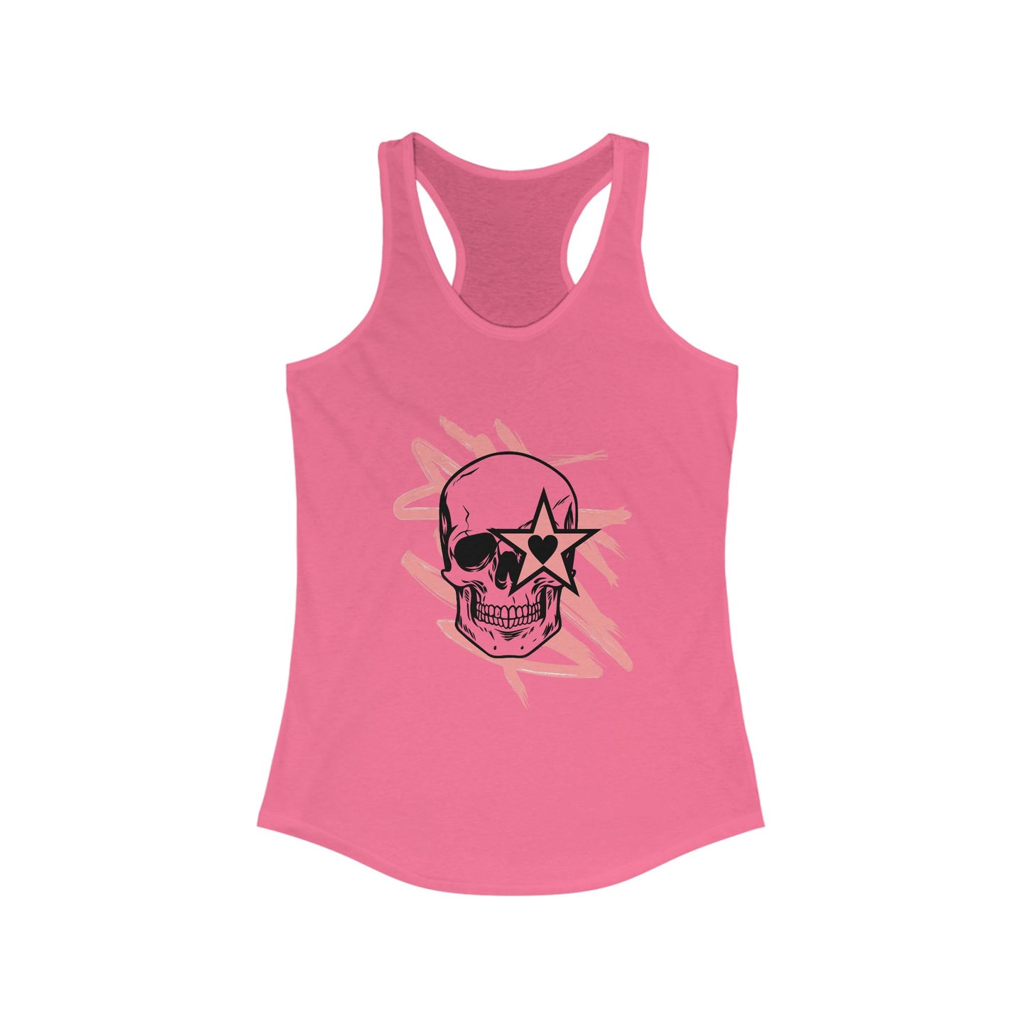 Edgy Skull Graphic Racerback Tank Top for Women - Perfect for Festivals and Casual Wear