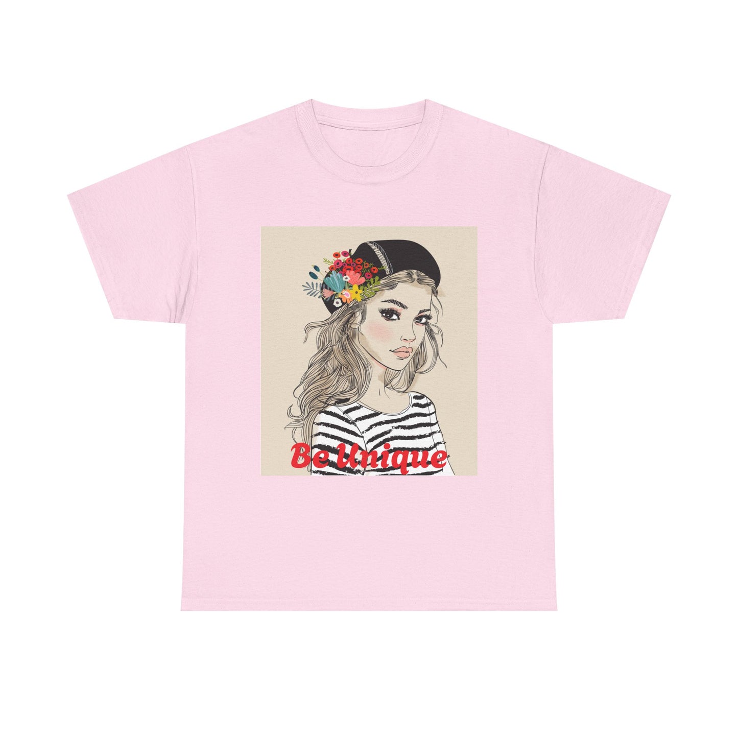 Floral Portrait Unisex Heavy Cotton Tee - Stylish & Comfortable