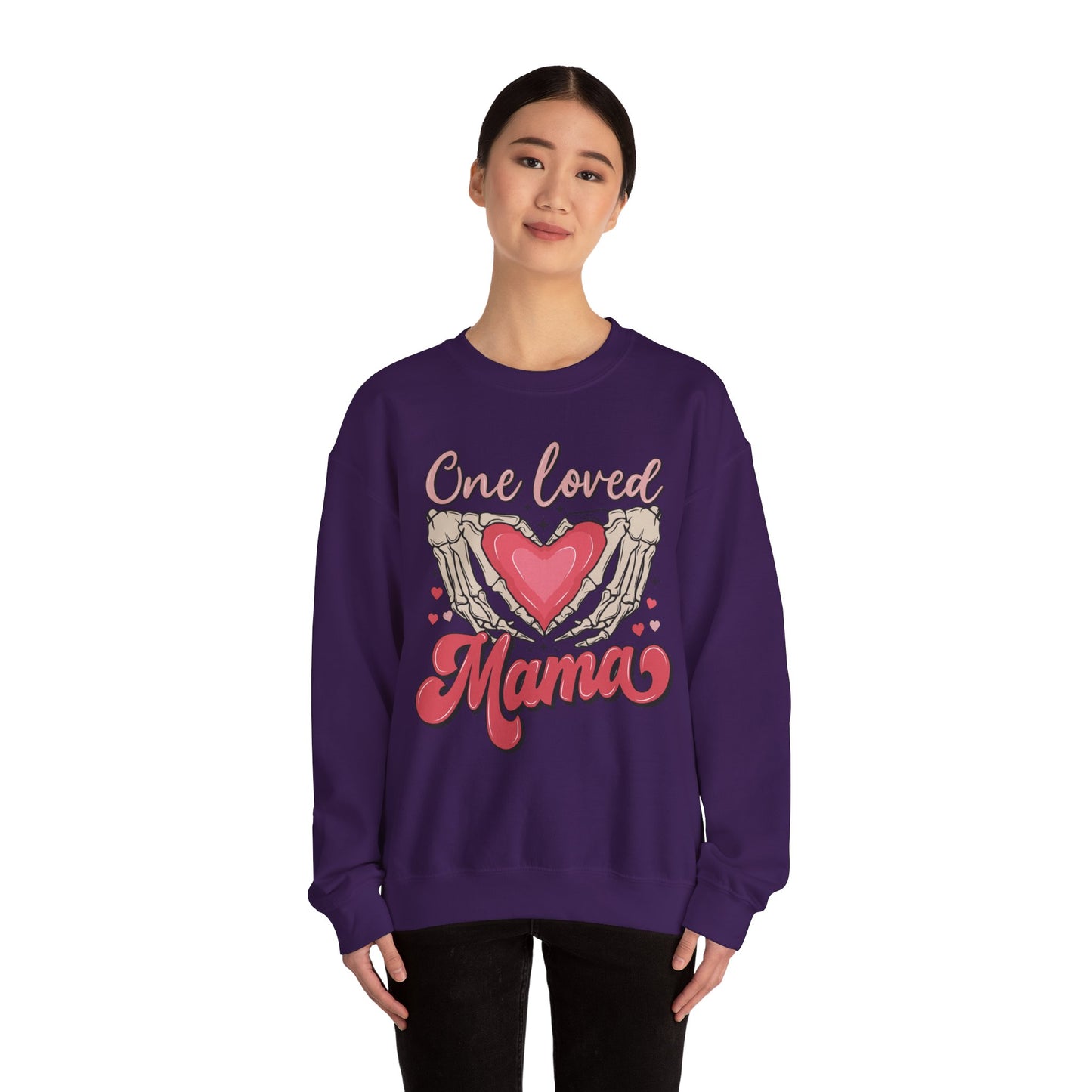 One Loved Mama Crewneck Sweatshirt, Perfect Gift for Moms, Cozy Layer for Birthdays, Mother's Day, Heartfelt Gift Idea